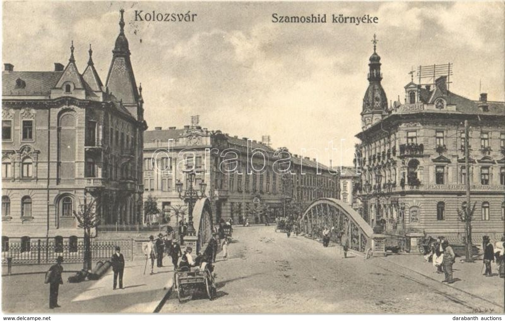 T2 1912 Kolozsvár, Cluj; Szamos Híd Környéke, Fonciere Biztosító / Somes River Bridge, Insurance Company - Ohne Zuordnung