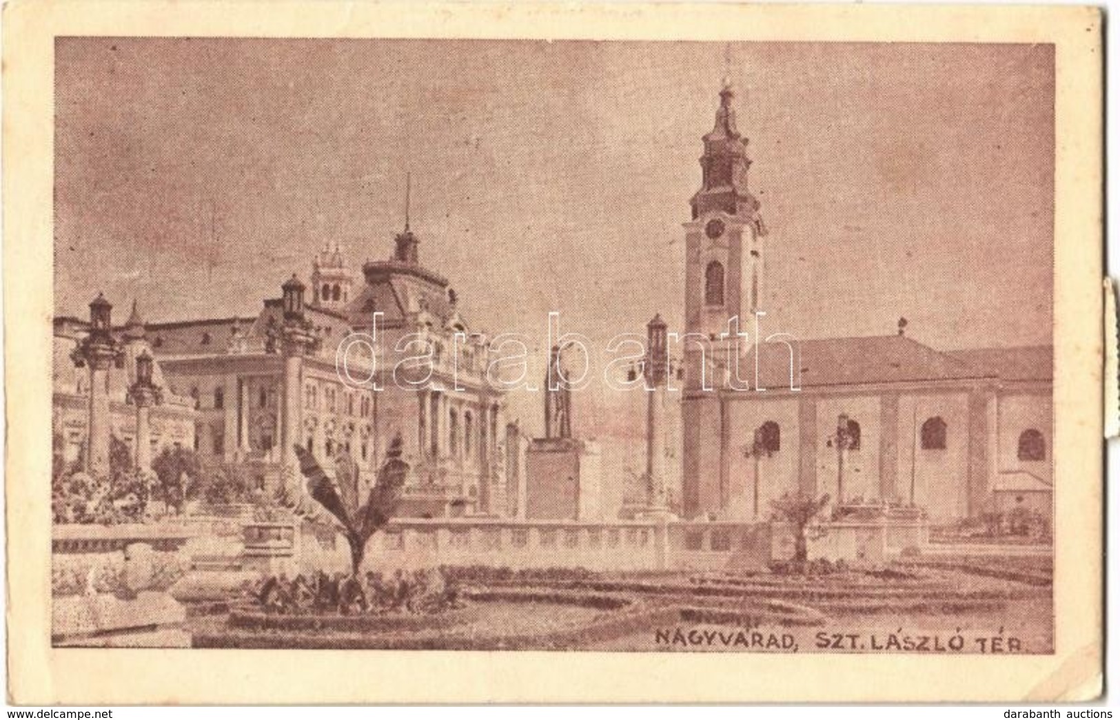 T2/T3 1940 Nagyvárad, Oradea; Szent László Tér, Templom / Square, Church  (EK) - Ohne Zuordnung