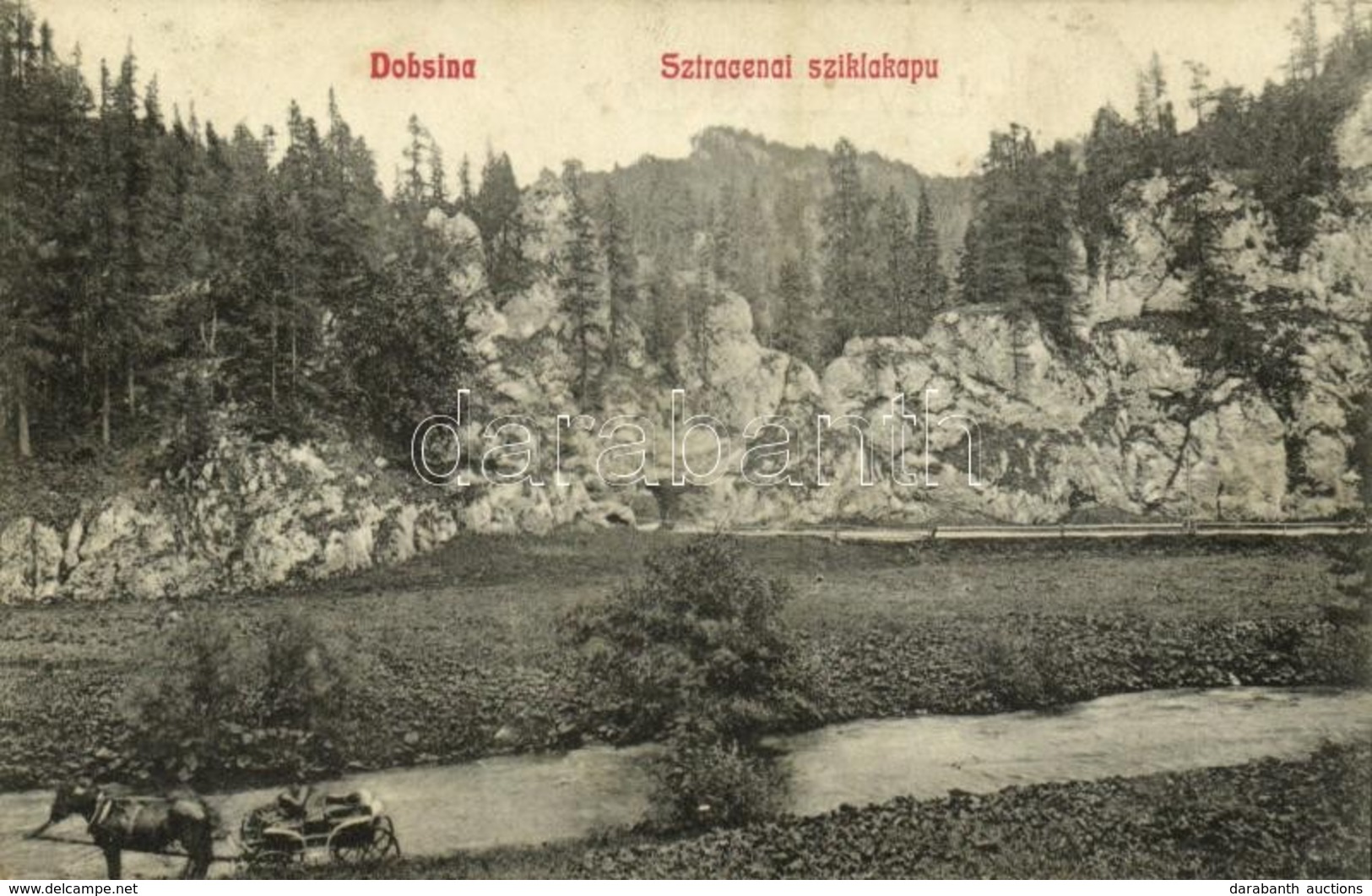 T2 1909 Dobsina, Dobschau; Sztracenai Sziklakapu. Kiadja Fischer Hermann 978. / Rock Gate Near Stratená - Ohne Zuordnung
