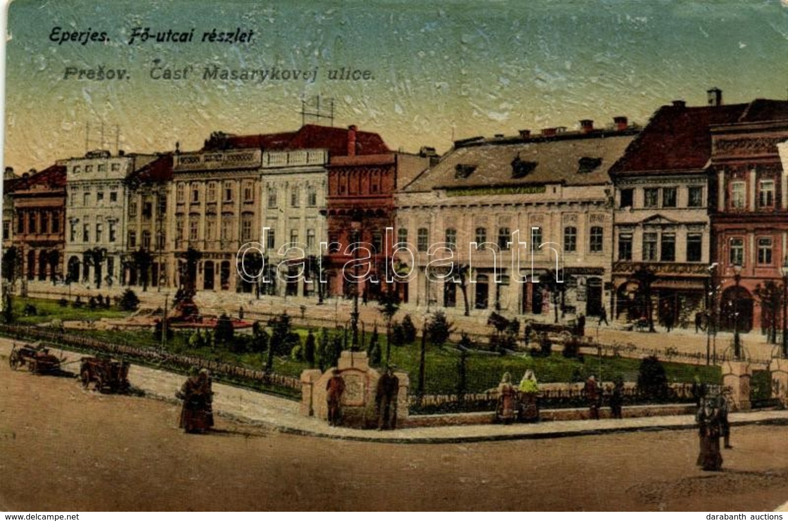 ** T3 Eperjes, Presov; Fő Utca, Takarékpénztár, üzletek. Kiadja Stehr 219. / Main Street, Savings Bank, Shops (felületi  - Unclassified