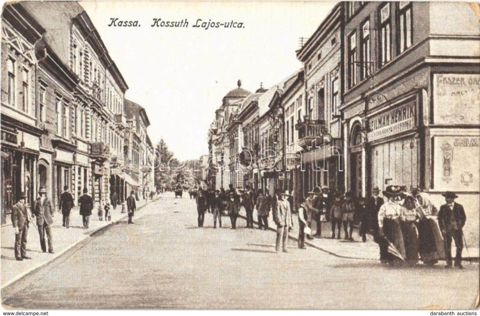 * T2/T3 Kassa, Kosice; Kossuth Lajos Utca, Heilman Henrik üzlete / Street View, Shop (EK) - Unclassified