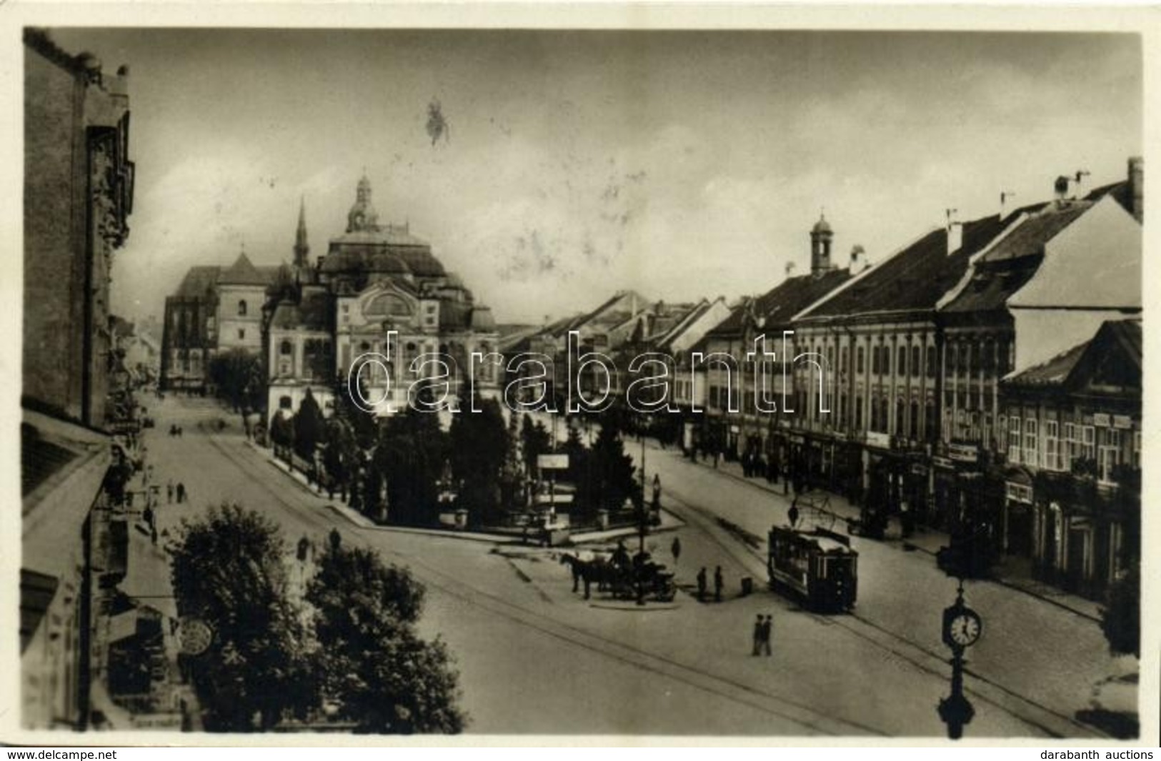 T2 Kassa, Kosice; Stefánikova Ul. / Stefánik Utca, Színház, Székesegyház, Villamos, üzletek / Street View, Theatre, Cath - Ohne Zuordnung