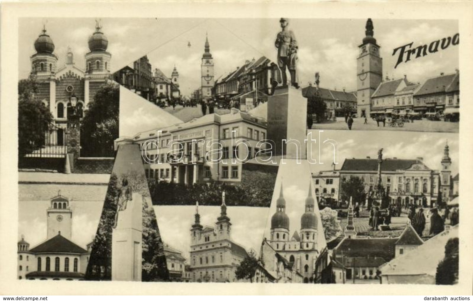 ** T2 Nagyszombat, Tyrnau, Trnava; Mozaiklap A Zsinagógával / Multi-view With Synagogue - Non Classés