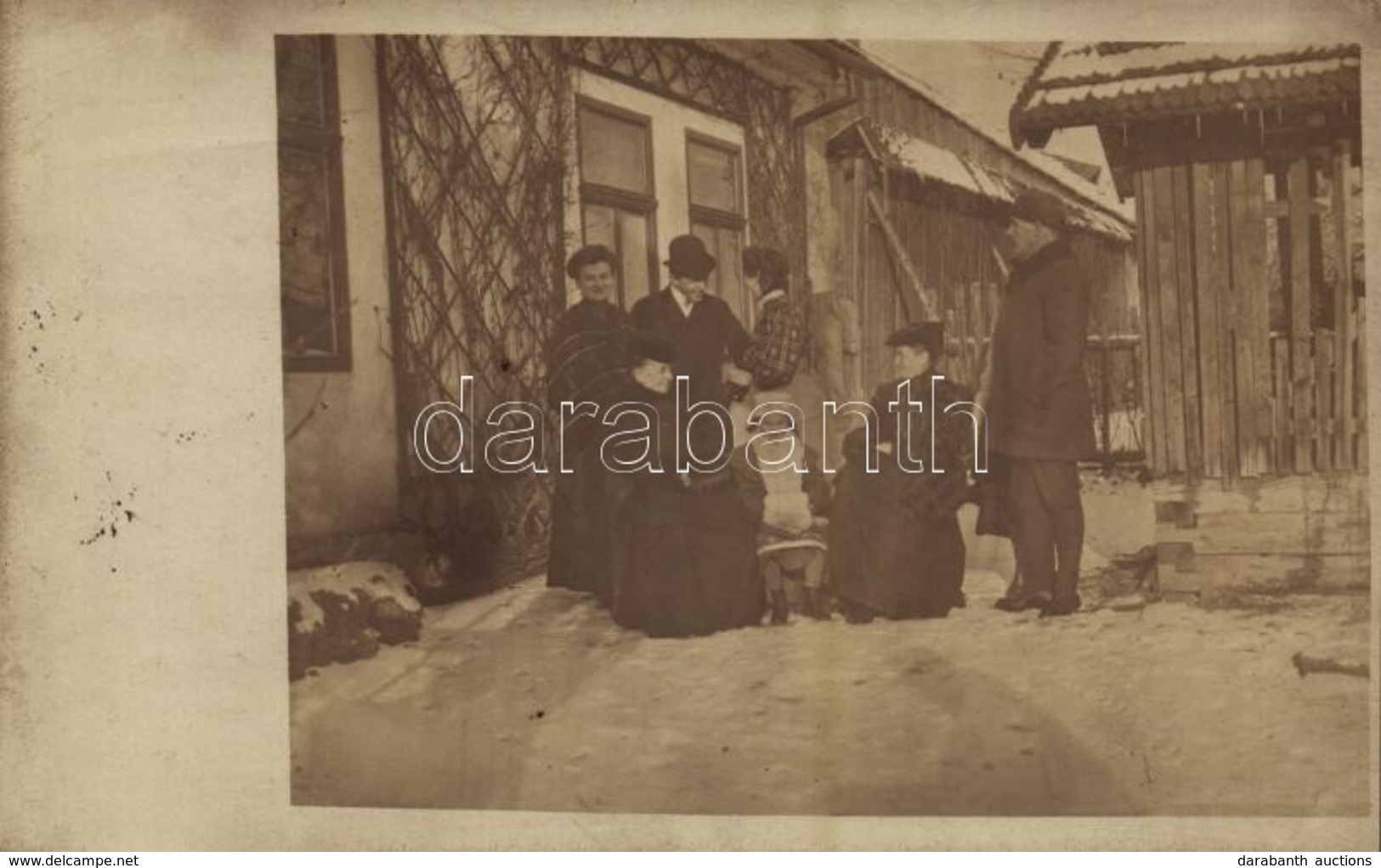 T2 1908 Podolin, Podolínec (Szepes, Zips); Családi Csoportkép Télen / Family Group Photo In Winter - Non Classés