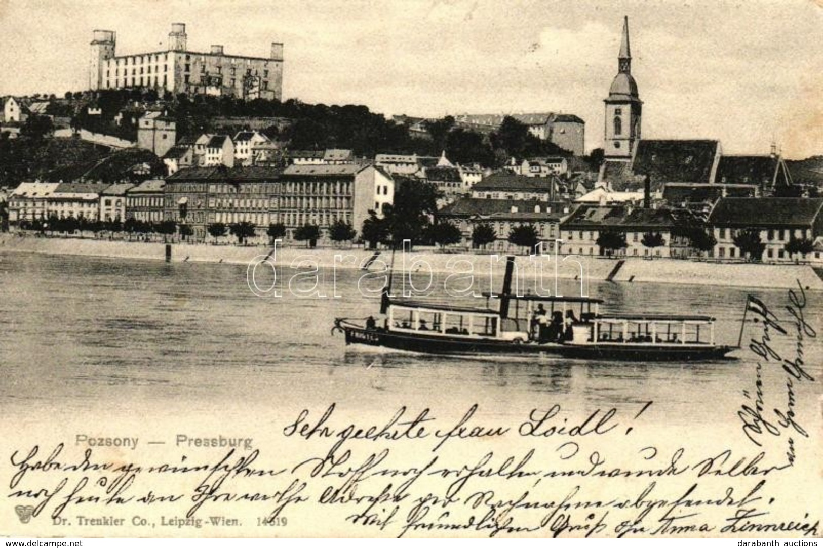 T2/T3 Pozsony, Pressburg, Bratislava; Vár, Gőzhajó / Castle, Steamship (EK) - Non Classés