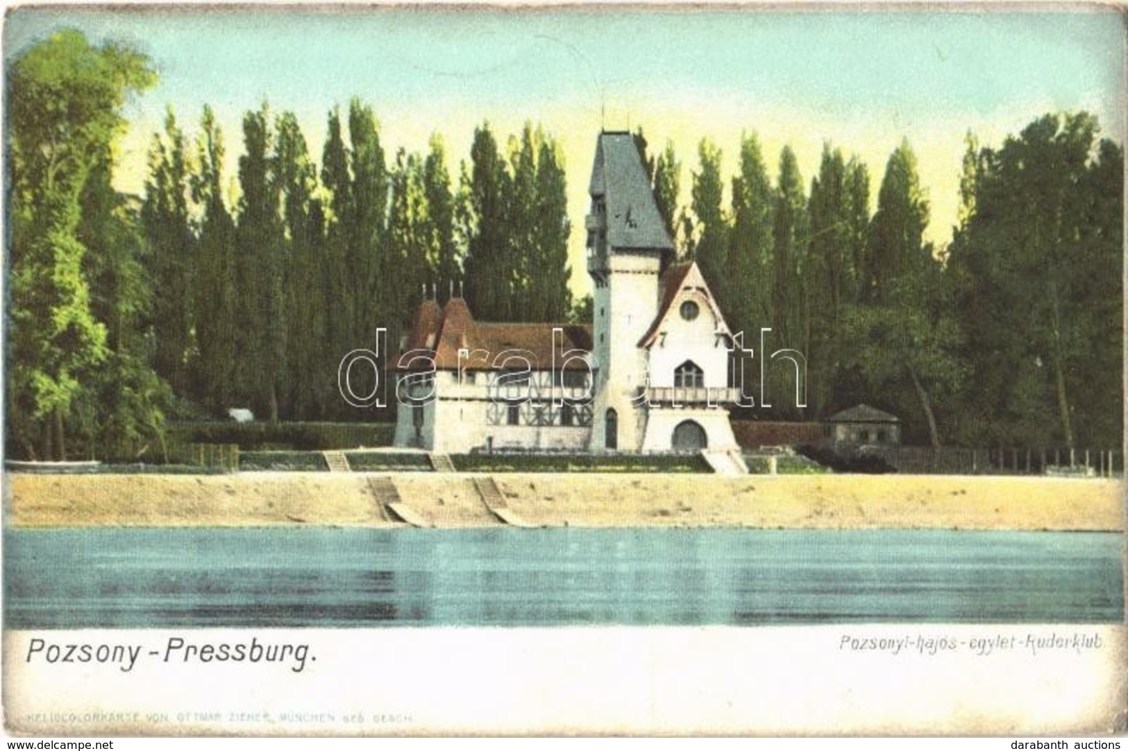 T2/T3 1910 Pozsony, Pressburg, Bratislava; Pozsonyi Hajós Egylet, Evezős Klub. Heliocolorkarte Von Ottmar Zieher / Ruder - Unclassified