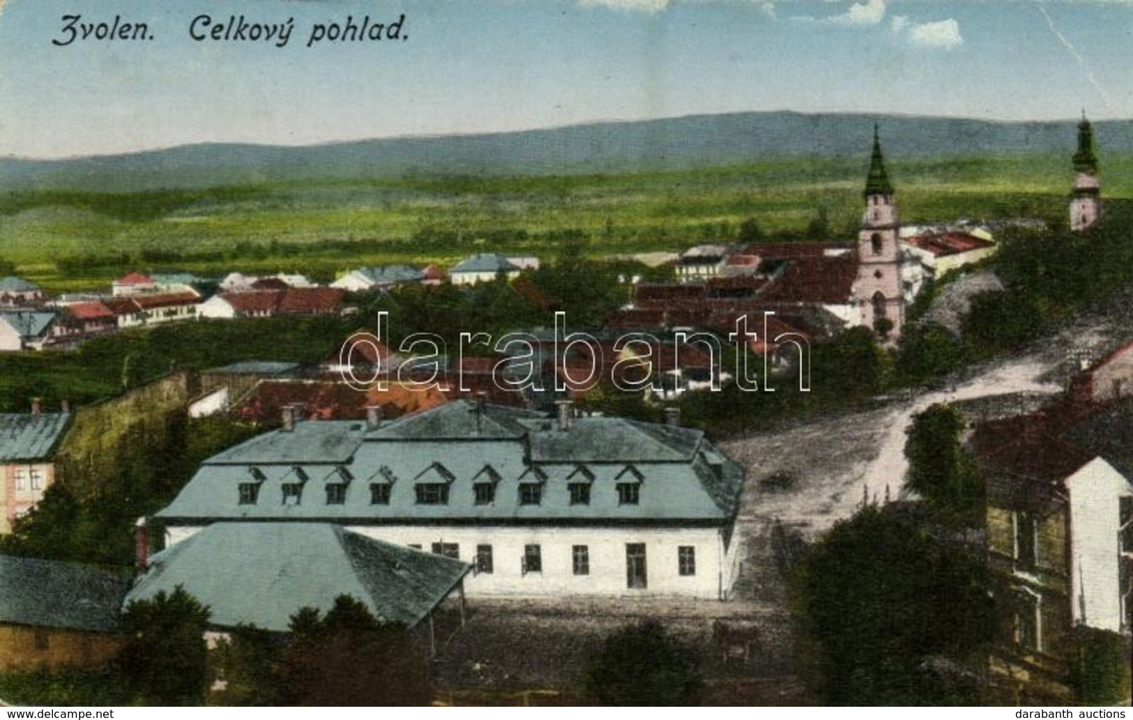 T2/T3 1921 Zólyom, Zvolen; Celkovy Pohlad / Látkép Templomokkal. Kiadja F. Zuna / General View With Churches (EK) - Non Classés