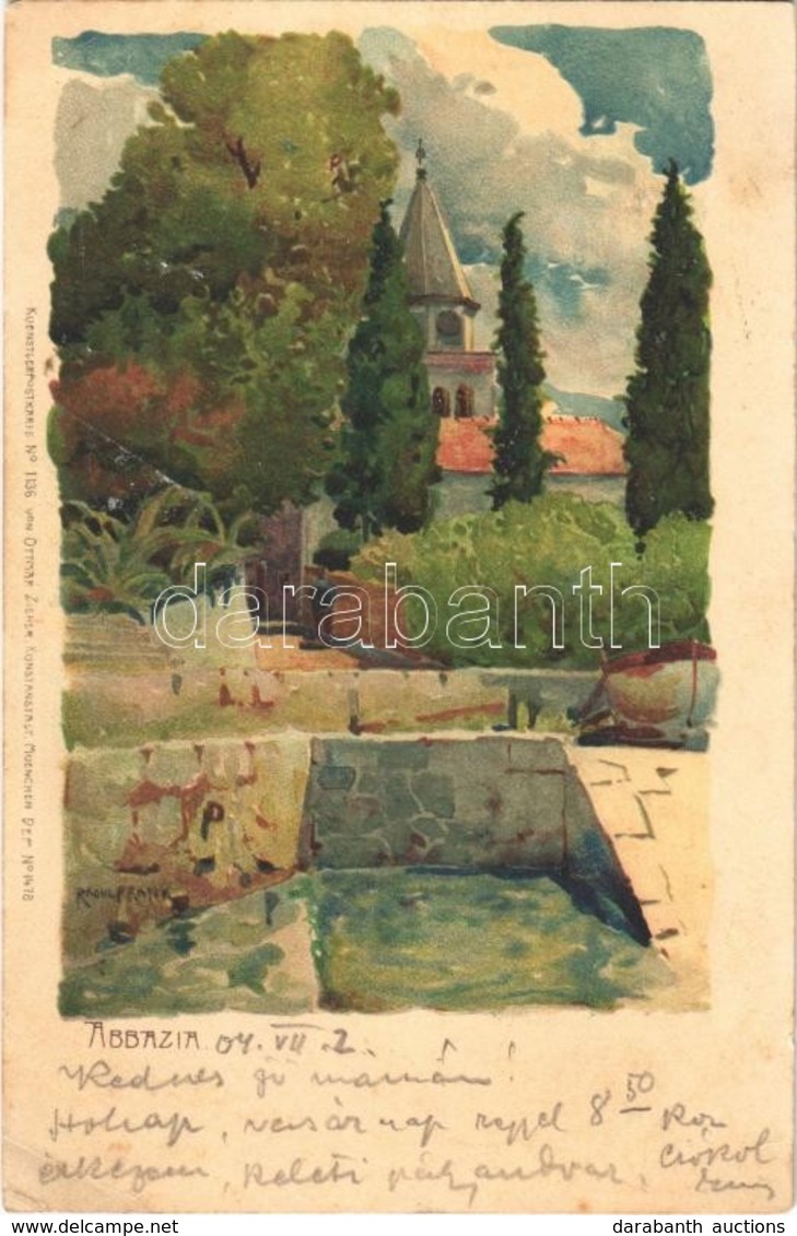 T2/T3 1904 Abbazia, Opatija; Kuenstlerpostkarte No. 1136. Von Ottmar Zieher Kunstanstalt No. 1478. Litho S: Raoul Frank  - Sonstige & Ohne Zuordnung