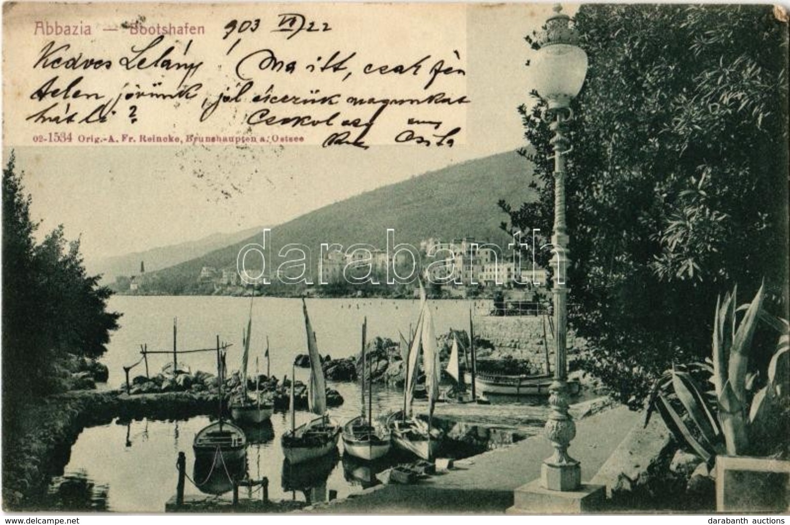 T2/T3 1903 Abbazia, Opatija; Bootshafen / Boat Harbor, Boathouse (EK) - Sonstige & Ohne Zuordnung