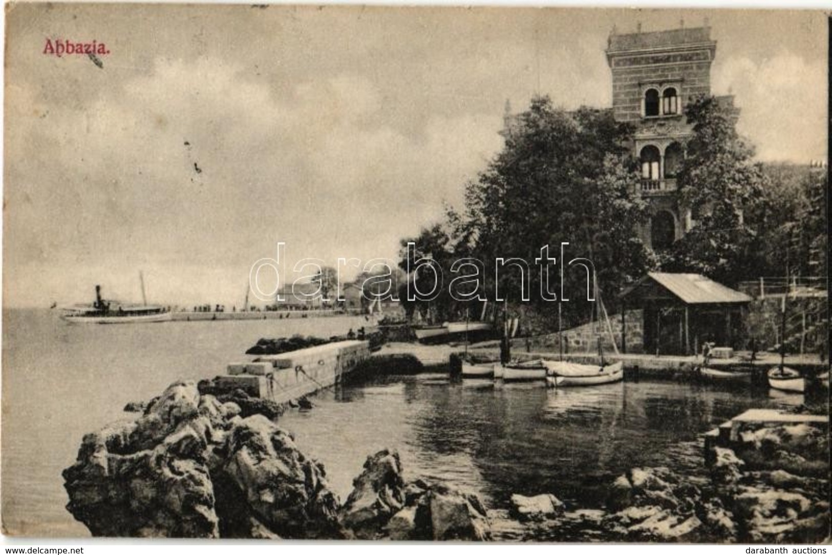 T2/T3 1907 Abbazia, Opatija; Hajókikötő. Kiadja E. Schambik / Dock, Port (EK) - Autres & Non Classés