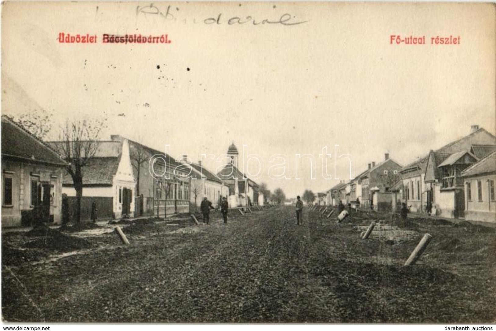 T2/T3 1913 Bácsföldvár, Backo Gradiste; Fő Utca / Main Street (EK) - Unclassified