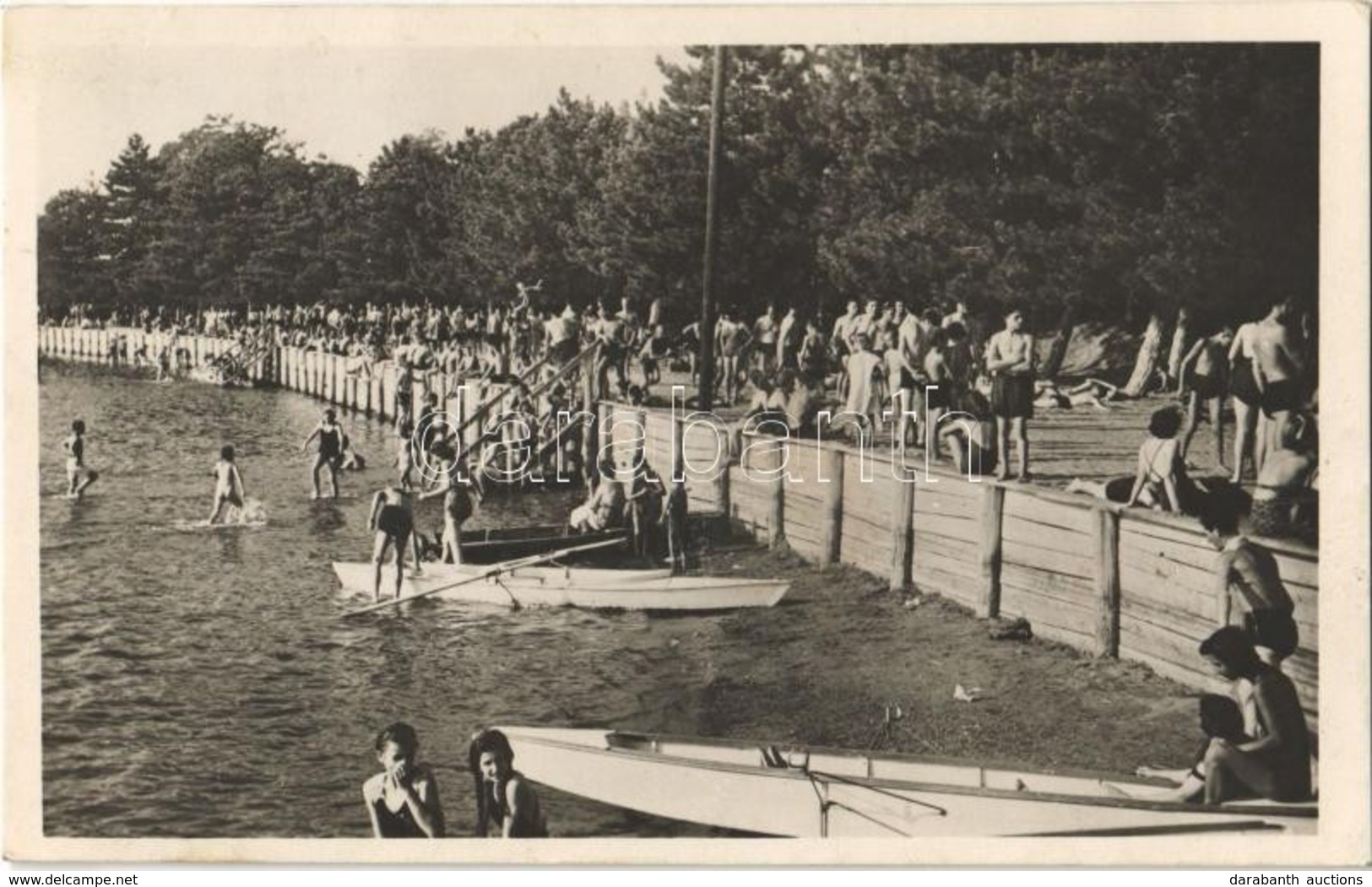 T2 1944 Palicsfürdő, Palic (Szabadka, Subotica); Strand, Fürdőzők, Evezős Csónakok / Beach, Bathing People, Rowing Boats - Non Classés