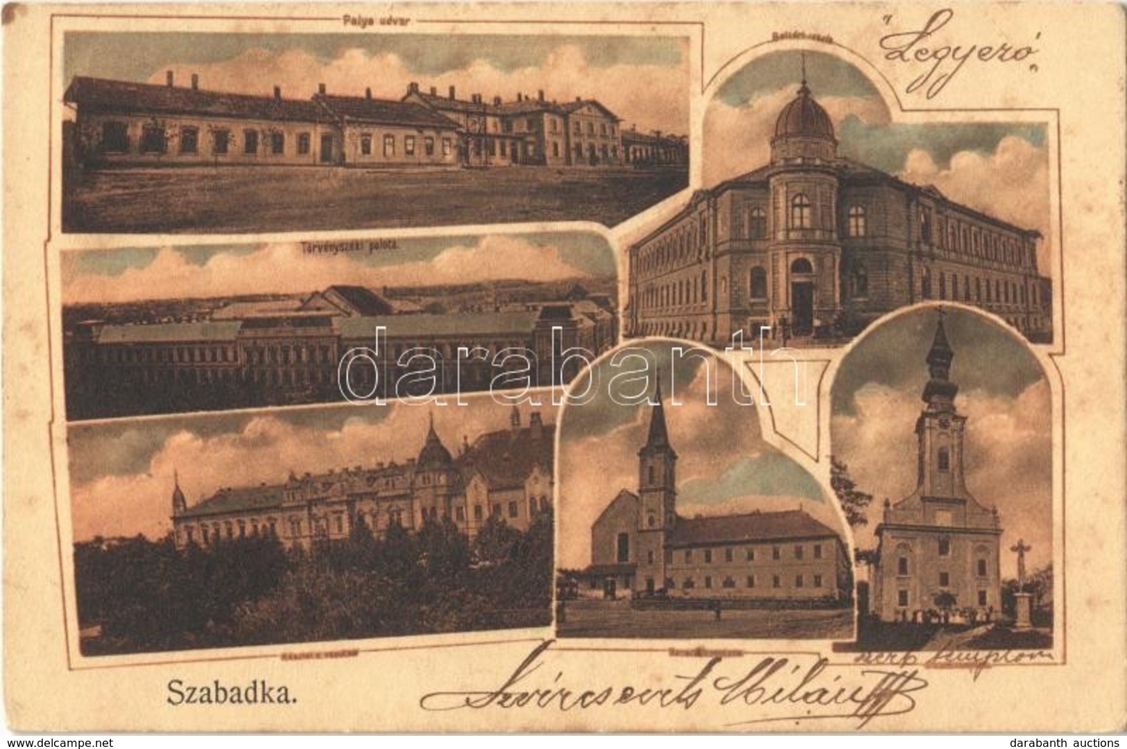 T2/T3 1906 Szabadka, Subotica;  Pályaudvar, Vasútállomás, Beltéri Iskola, Részlet A Vasútnál, Barátok Temploma, Törvénys - Non Classés