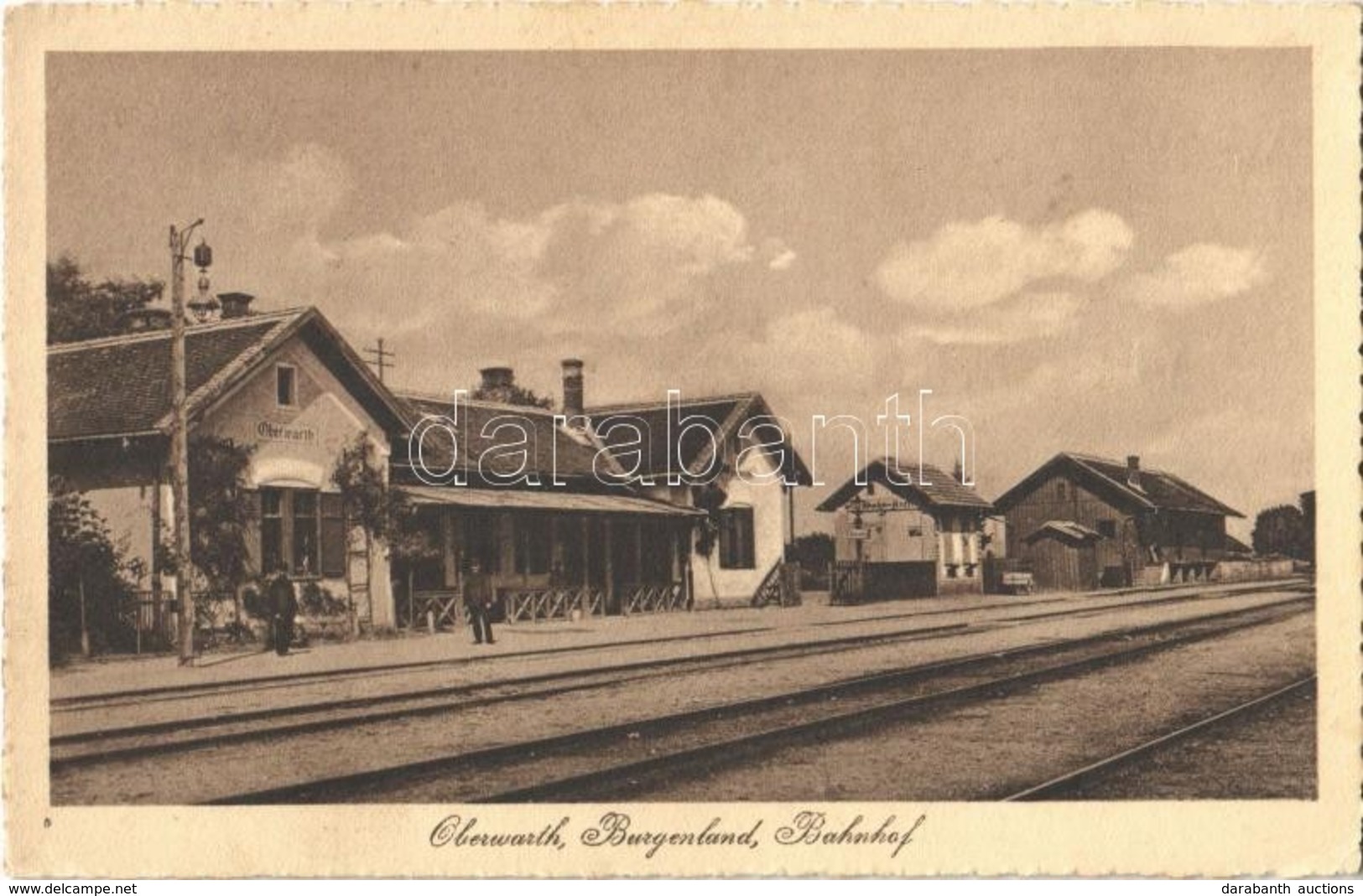 T2 Felsőőr, Oberwarth, Oberwart; Bahnhof / Vasútállomás, Vasutasok. Alex Miklós Kiadása / Railway Station, Railwaymen - Ohne Zuordnung