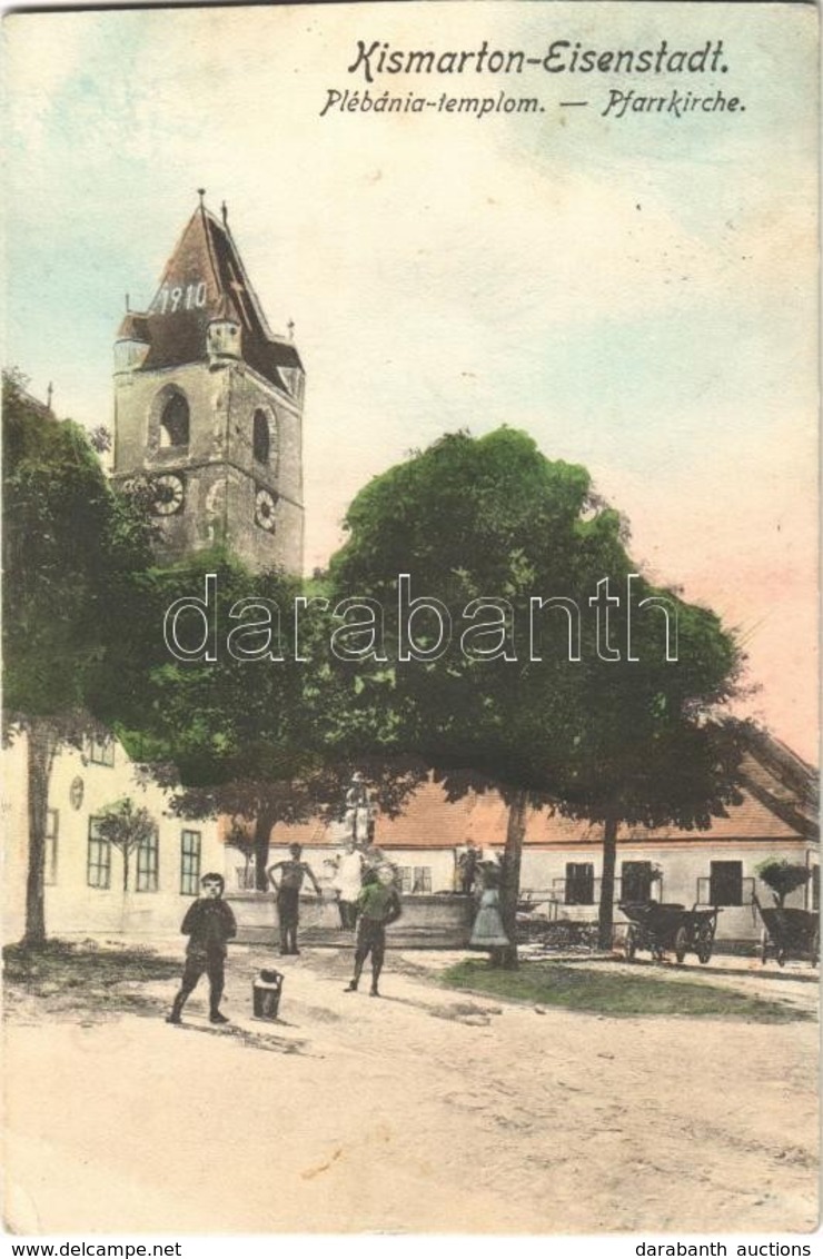 T2/T3 1918 Kismarton, Eisenstadt; Plébánia Templom / Pfarrkirche. Verlag Von Josef Popper / Church (EK) - Ohne Zuordnung