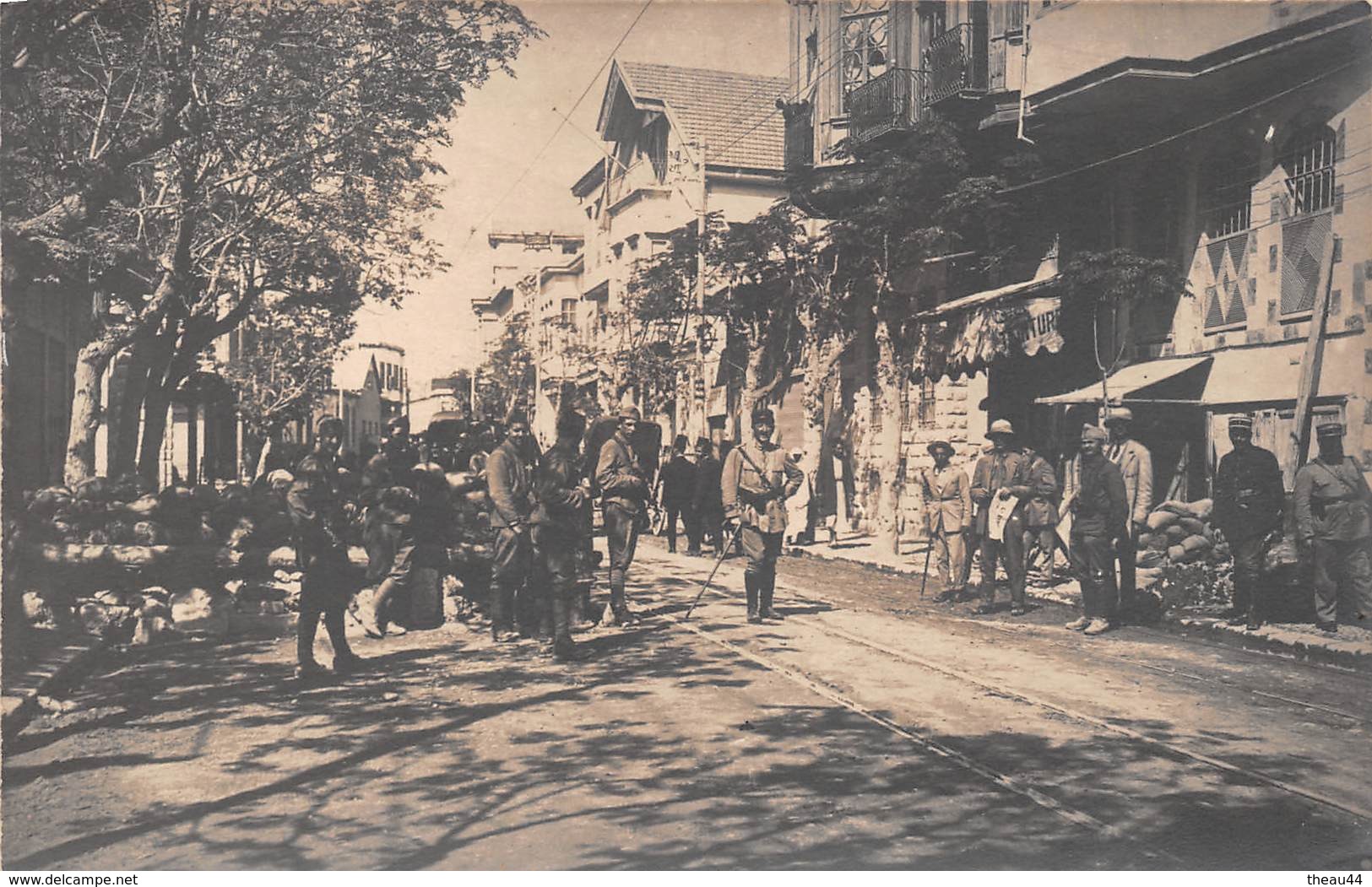 SYRIE - DAMAS - Carte-Photo - Barrage Devant La Chapelle Jeanne D'Arc, Lors De La Révolte Druze En 1925 - Voir Le Dos - Syria