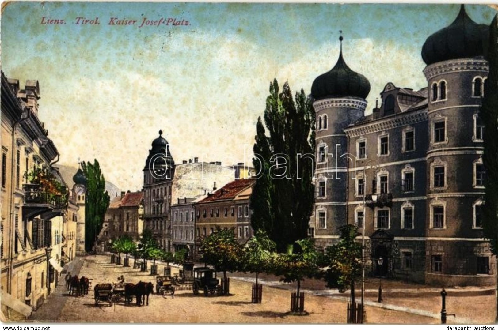 T2/T3 Lienz (Tirol), Kaiser Josef-Platz / Main Square, Town Hall + K.u.K. Militärzensur Bozen (fl) - Sonstige & Ohne Zuordnung