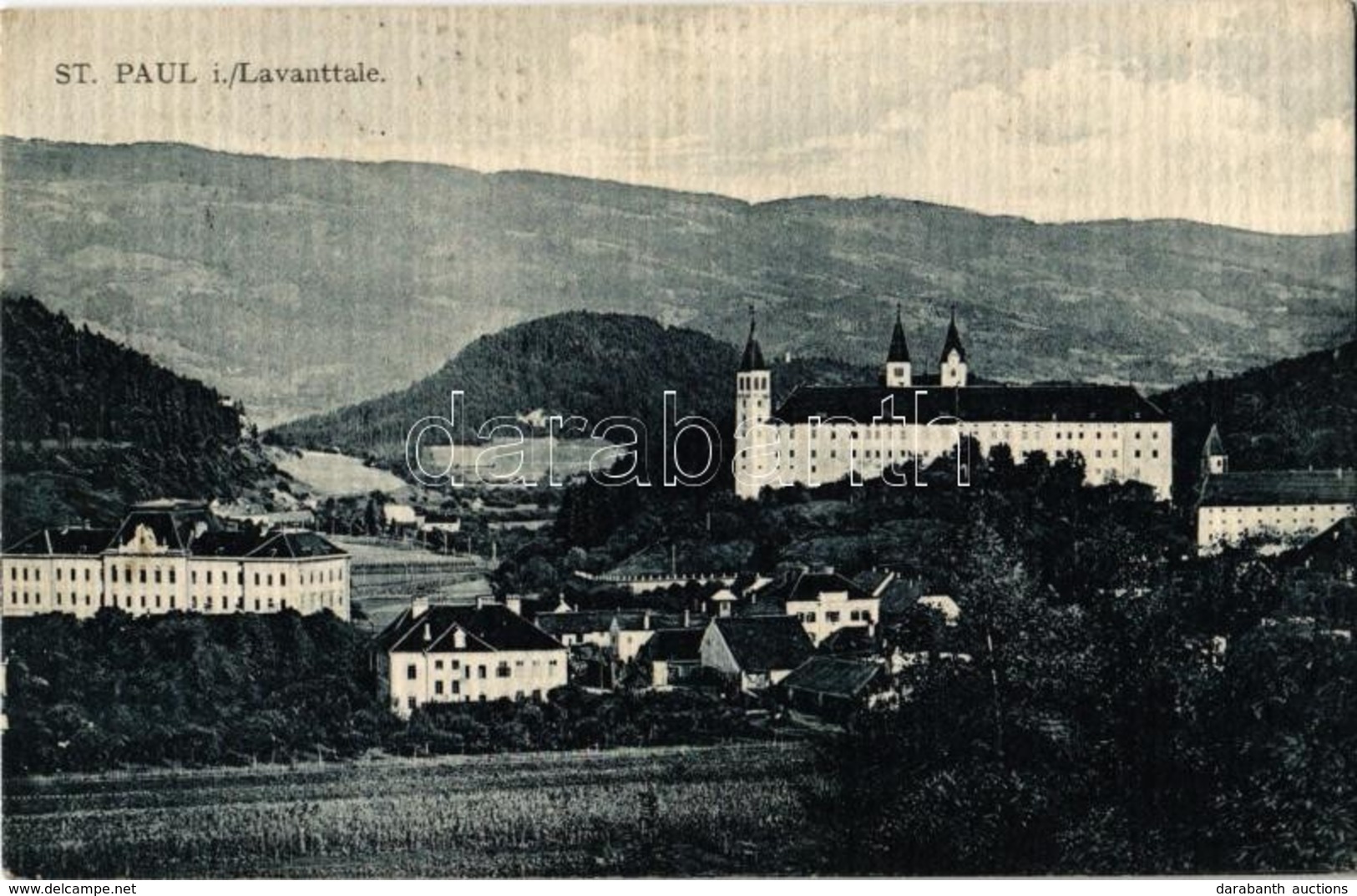 T2 1914 Sankt Paul Im Lavanttal, St. Paul Im Lavanttal; General View With Saint Paul's Abbey, Benedictine Monastery. Ver - Sonstige & Ohne Zuordnung