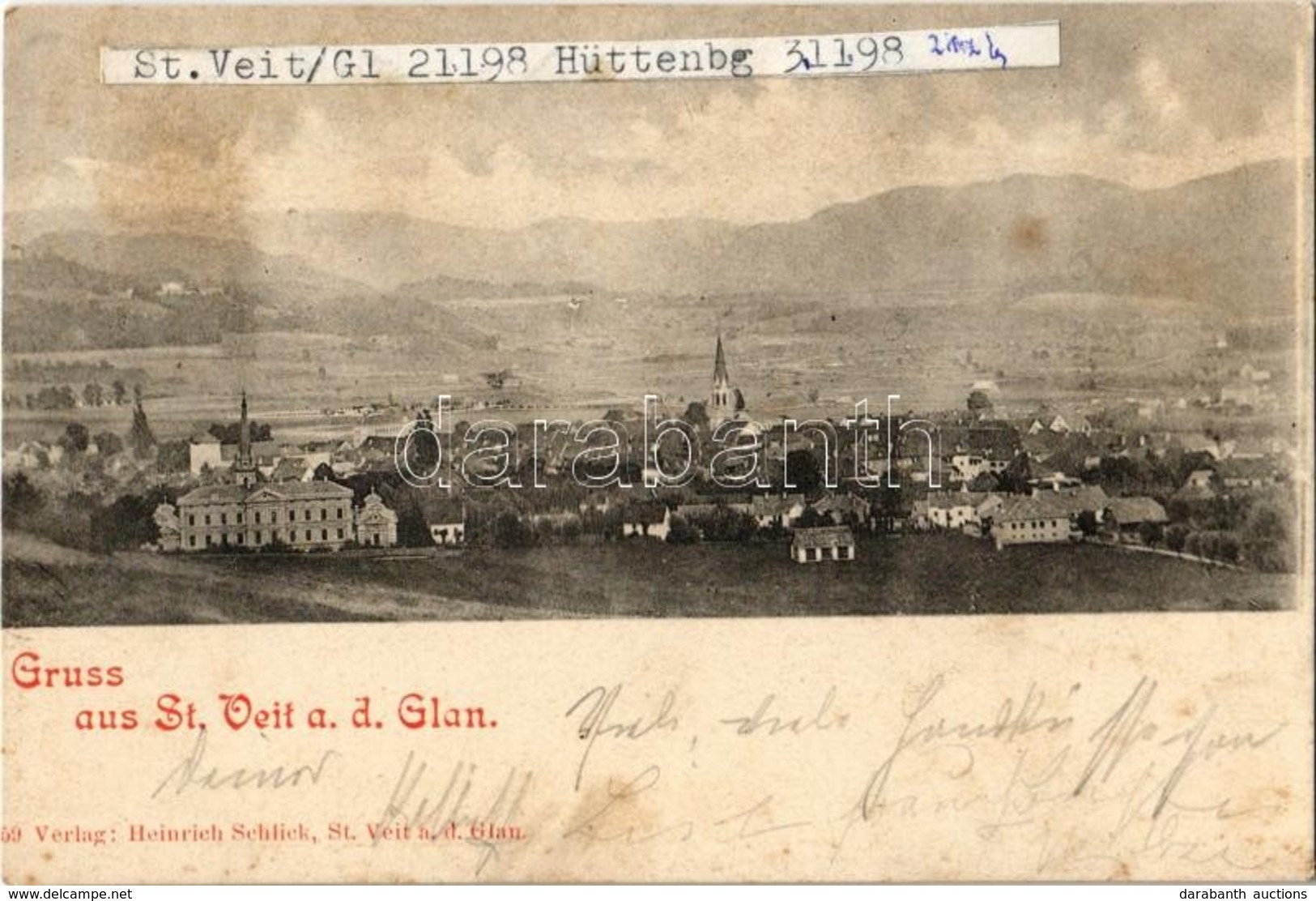 T2/T3 1898 Sankt Veit An Der Glan, St. Veit An Der Glan; General View. Verlag Heinrich Schlick (fl) - Autres & Non Classés