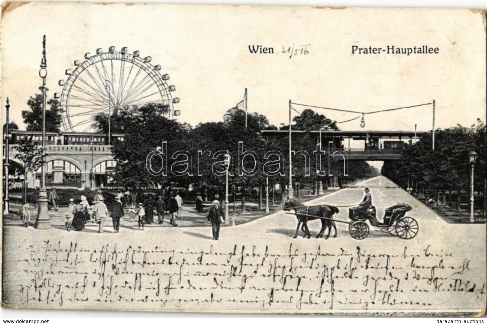 T2/T3 1916 Vienna, Wien II. Prater, Hauptallee / Amusement Park (EK) - Autres & Non Classés