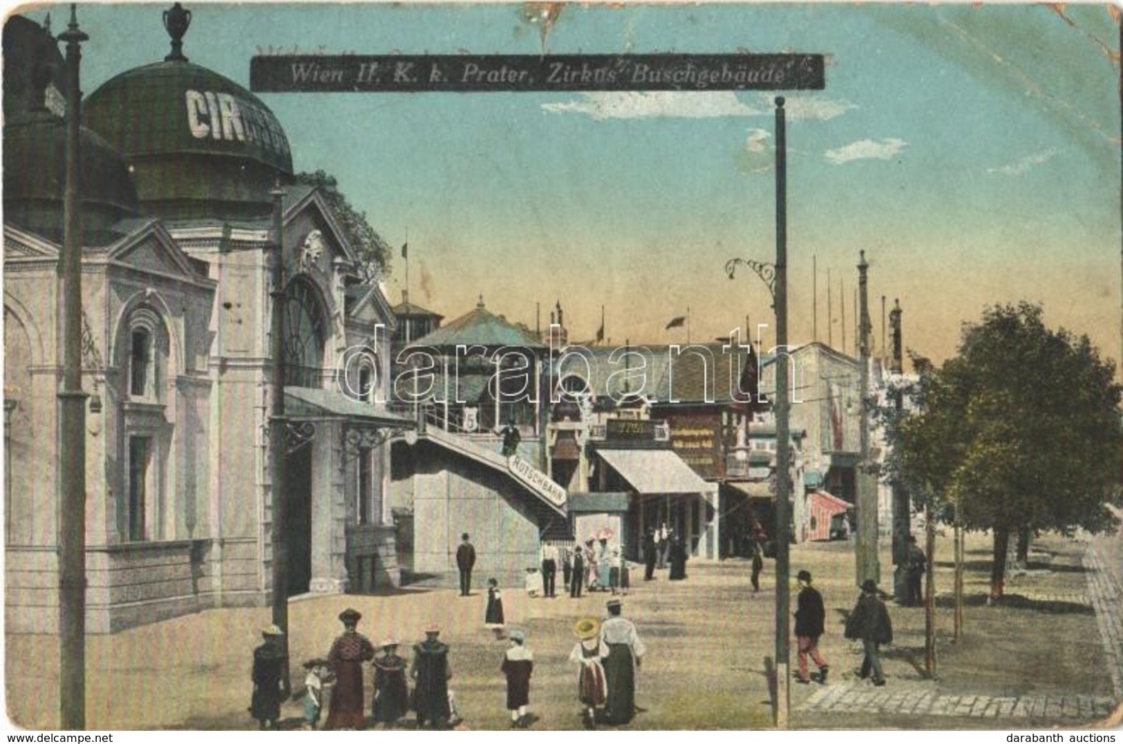 * T3/T4 1916 Wien, Vienna, Bécs II. K. K. Prater, Zirkus Buschgebäude, Rutschbahn  / Circus, Slide (r) - Autres & Non Classés