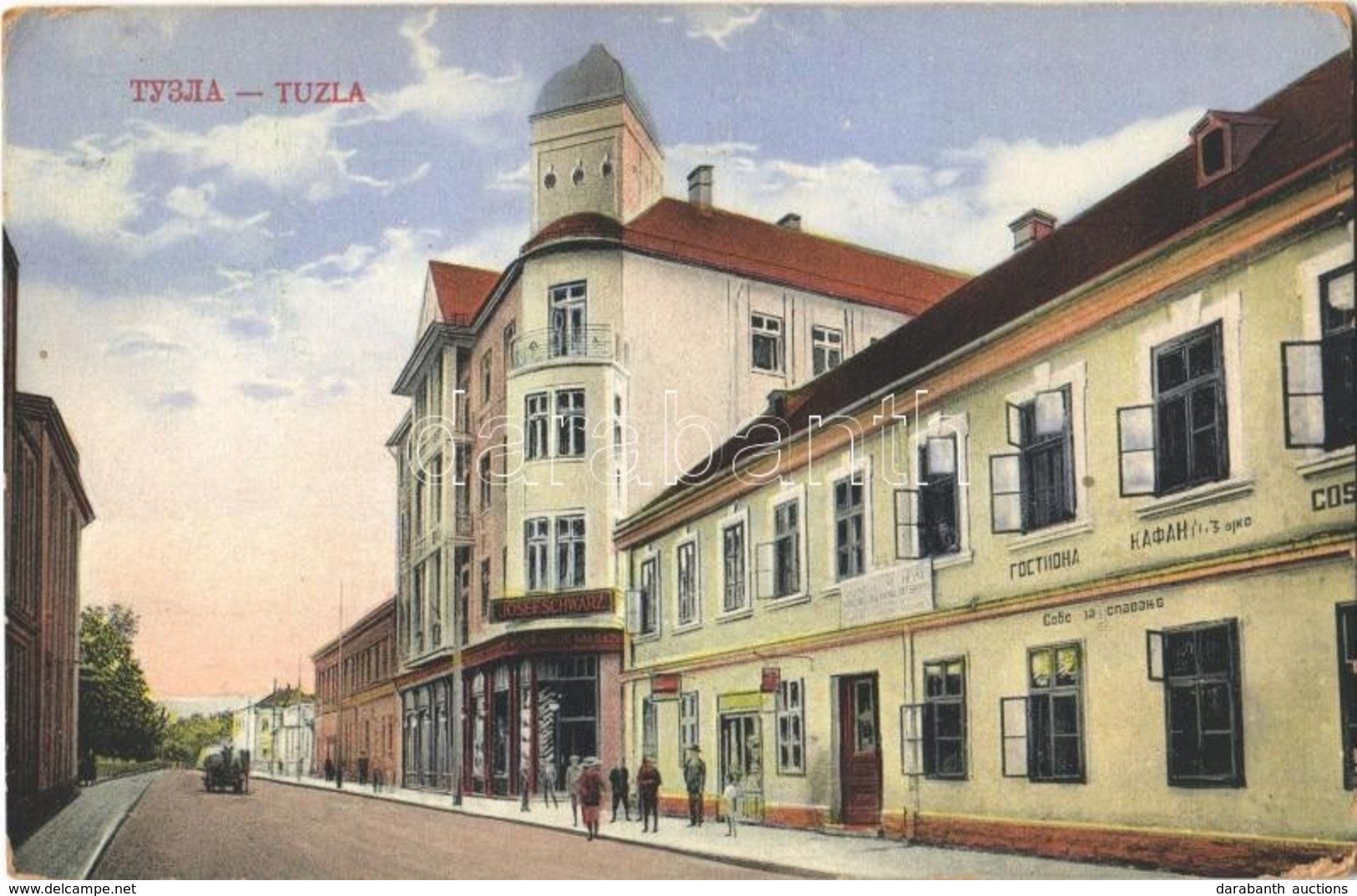 T2/T3 1914 Tuzla, Cafe, Shop Of Josef Schwarz (EK) - Sonstige & Ohne Zuordnung