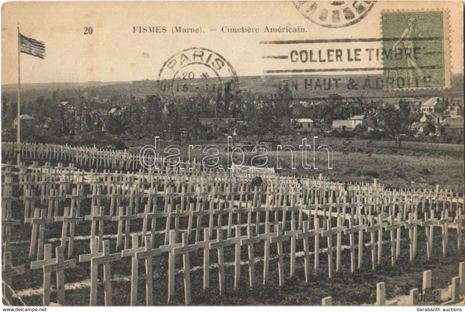 T2/T3 Fismes, Cimetiere Americain / American Military Cemetery, American Flag (EK) - Sonstige & Ohne Zuordnung
