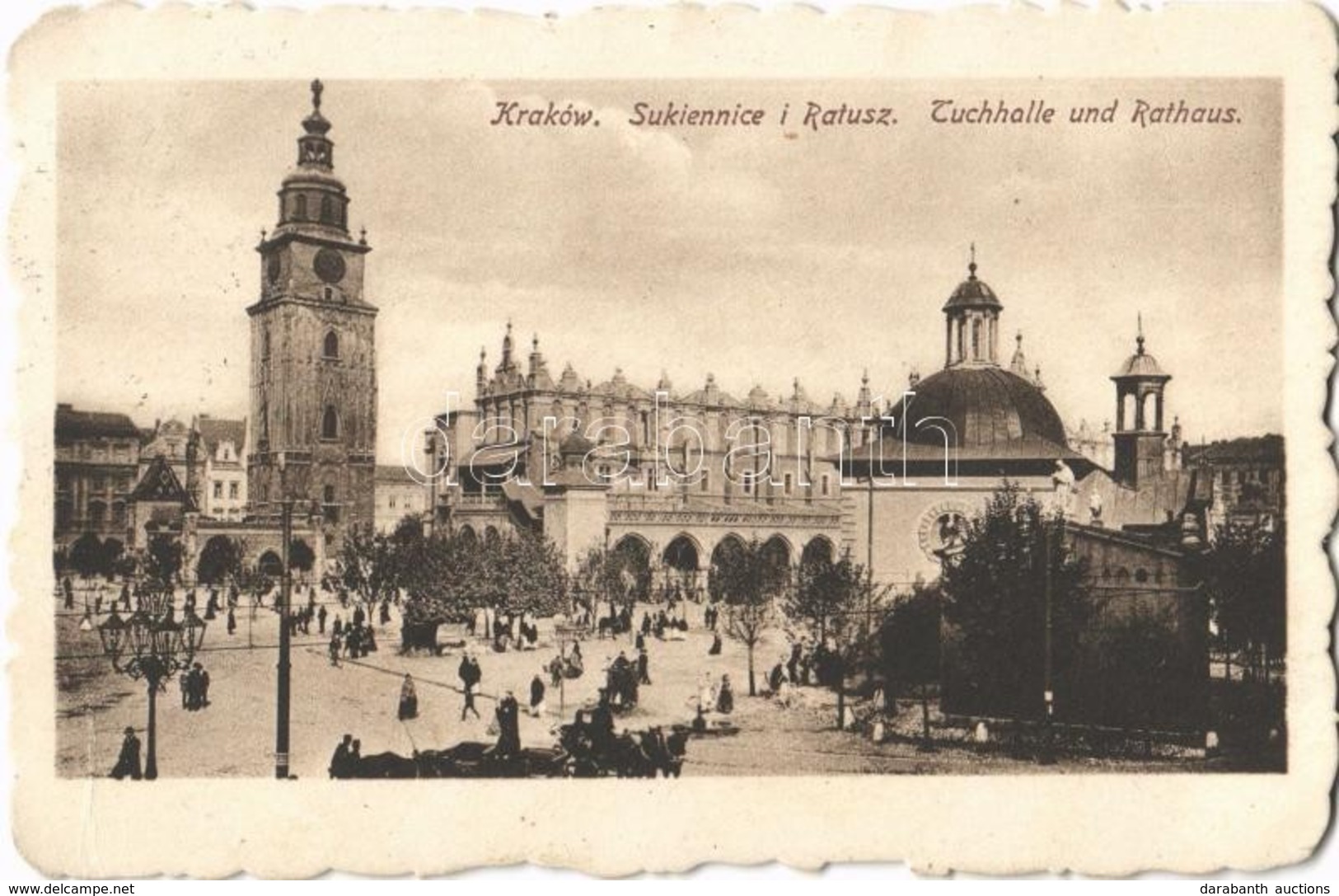 T3 Kraków, Krakau, Krakkó; Sukiennice I Ratusz / Tuchhalle Und Rathaus / Town Hall + 'K.u.K. 30,5 Cm Mörserbatterie 15'  - Sonstige & Ohne Zuordnung