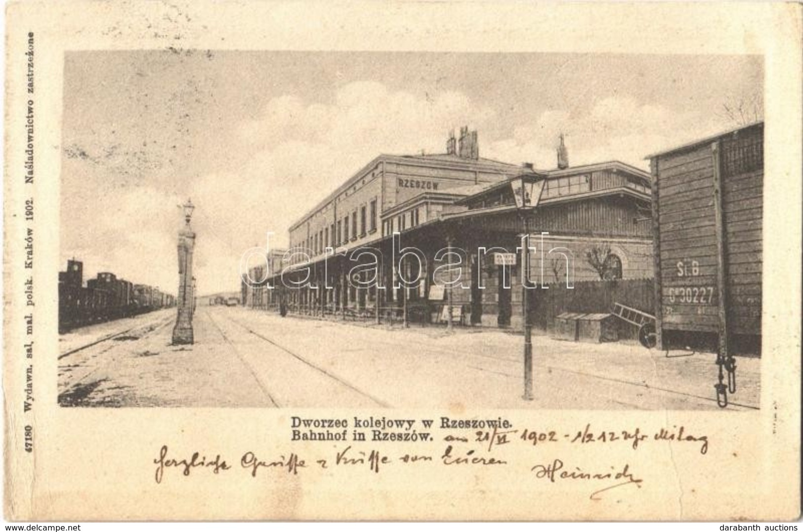 T3 1902 Rzeszów, Dworzec Kolejowy / Bahnhof / Vasútállomás / Railway Station, Train (Rb) - Sonstige & Ohne Zuordnung