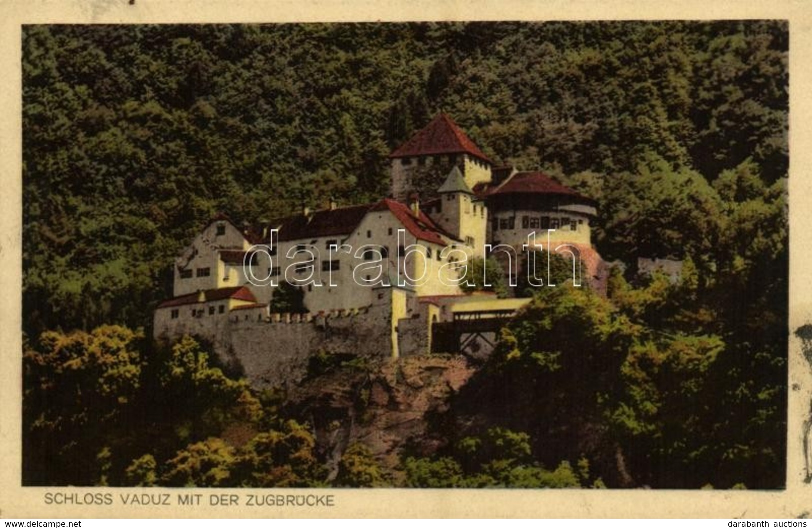 T2 1929 Vaduz, Vadoz; Schloss Vaduz Mit Der Zugbrücke / Castle, Drawbridge - Autres & Non Classés