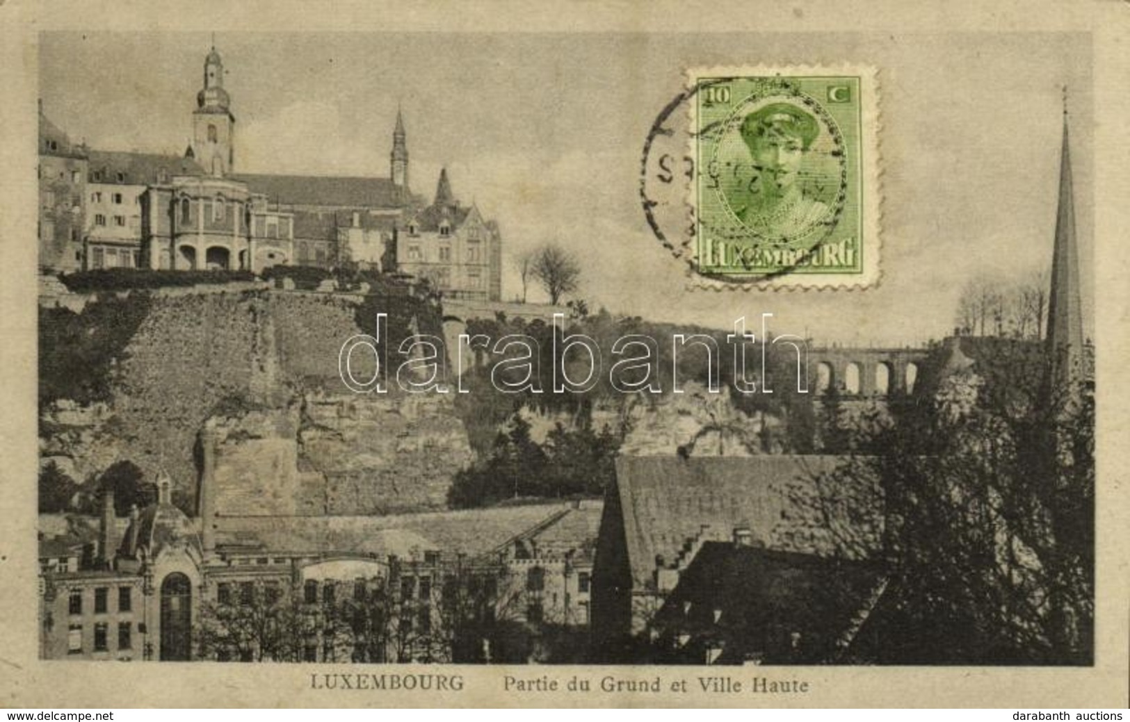 T2 1923 Luxembourg, Partie Du Grund Et Ville Haute / Old Town. TCV Card - Other & Unclassified