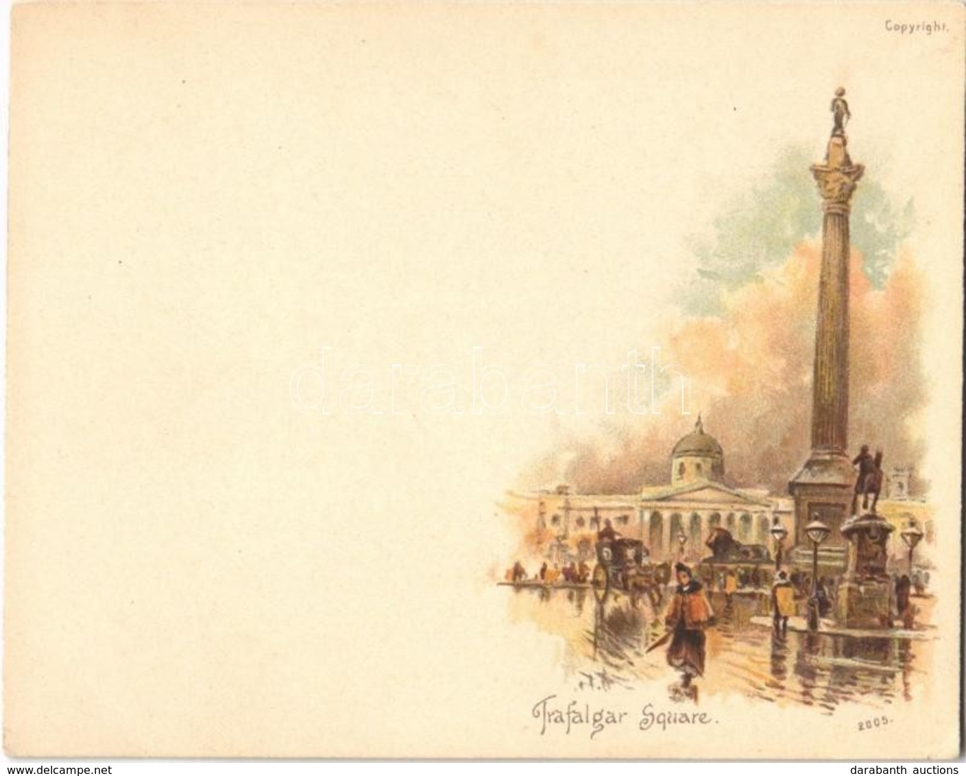 ** T1 London, Trafalgar Square, Litho (11,5 Cm X 9 Cm) - Sonstige & Ohne Zuordnung