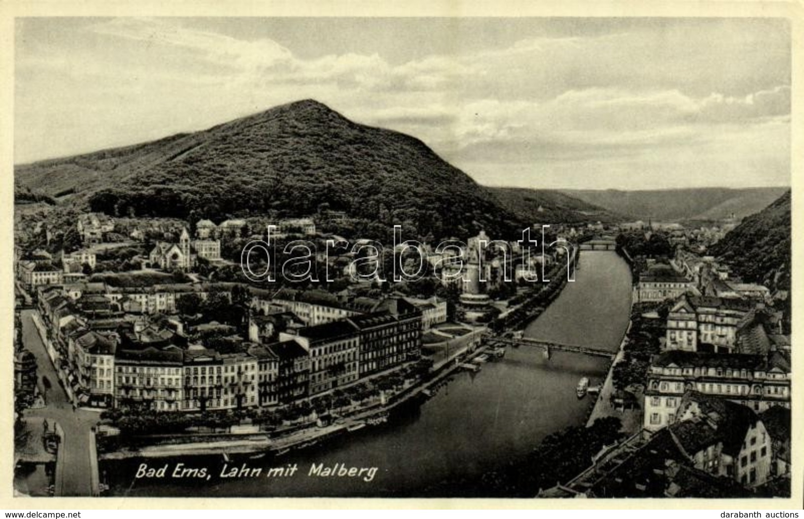 T2/T3 1935 Bad Ems, Lahn Mit Malberg / General View, River, Mountain (fa) - Ohne Zuordnung