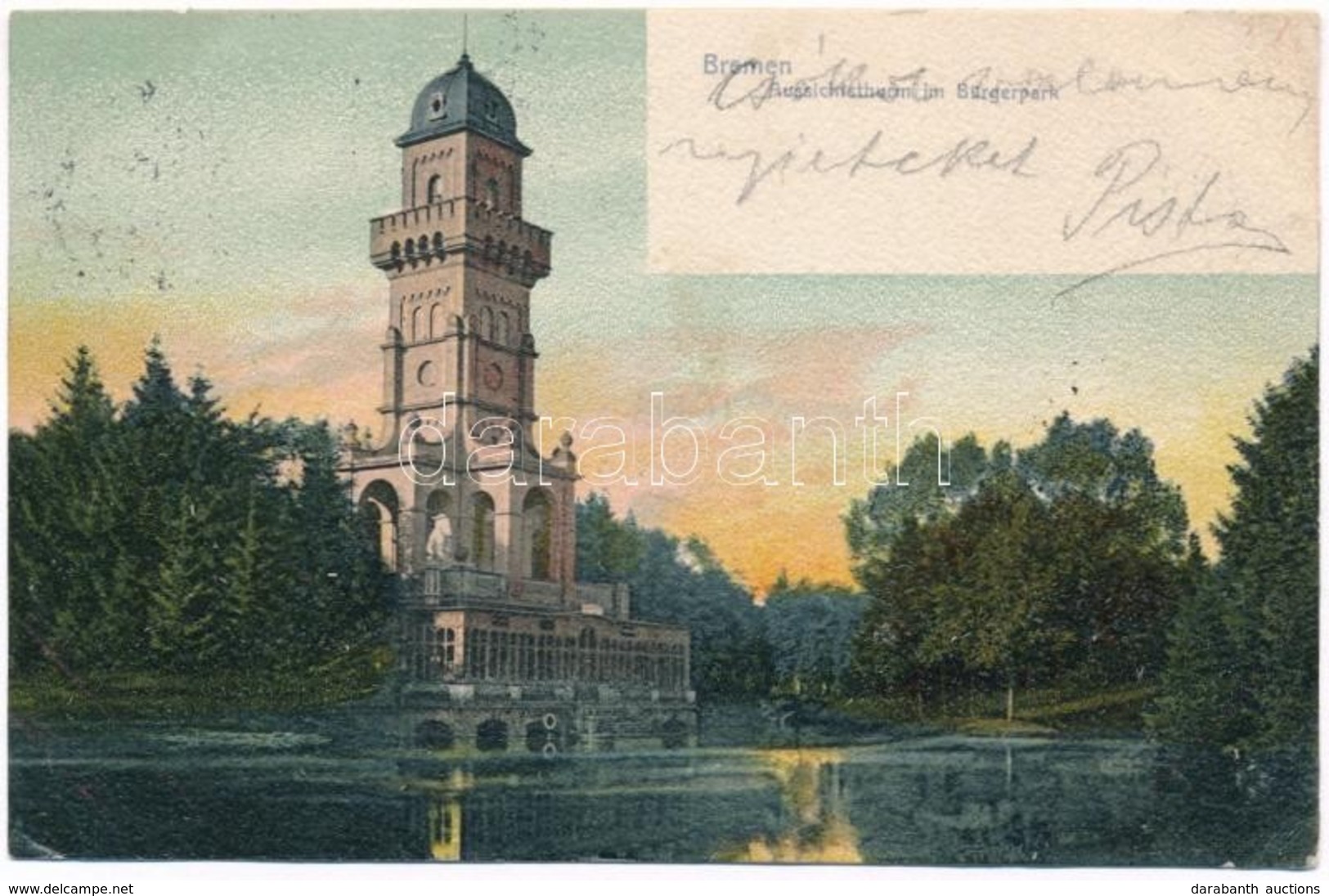 T2/T3 1904 Bremen, Aussichtsthurm Im Burgerpark / Park, Observation Tower (wet Corner) - Ohne Zuordnung