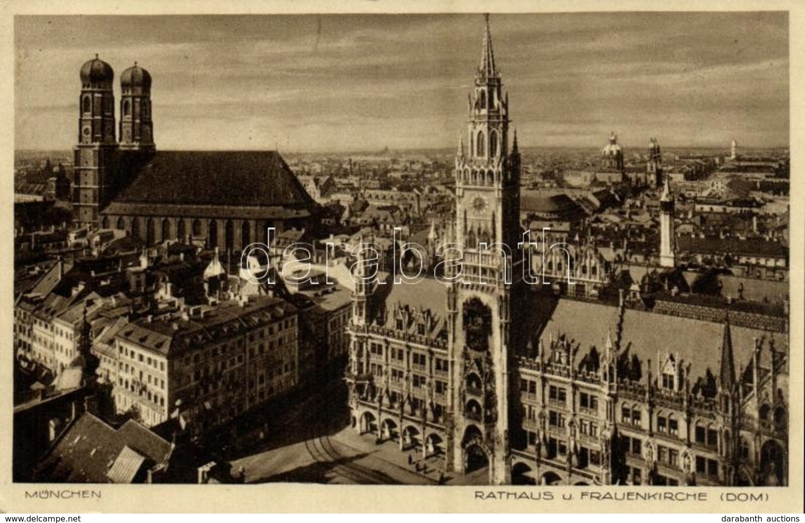 T1/T2 München, Munich; Rathaus U. Frauenkirche / Town Hall, Church, General View - Non Classés