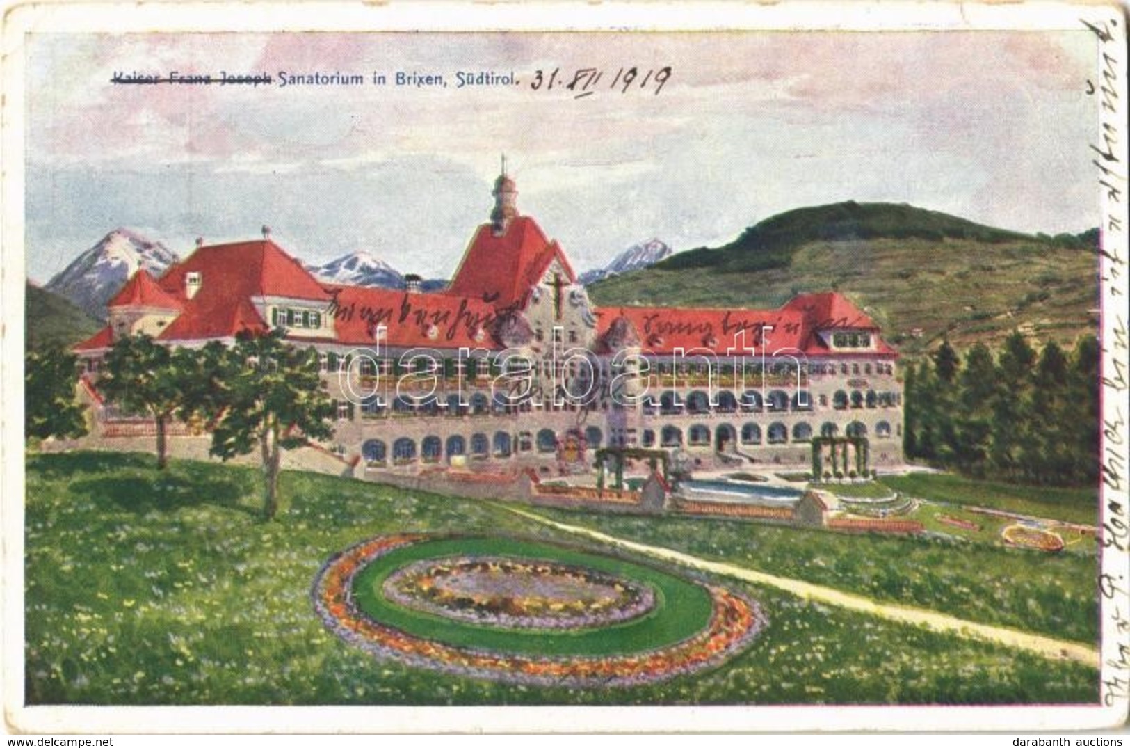 T2/T3 1919 Bressanone, Brixen (Südtirol); Kaiser Franz Josepf Sanatorium (EB) - Autres & Non Classés