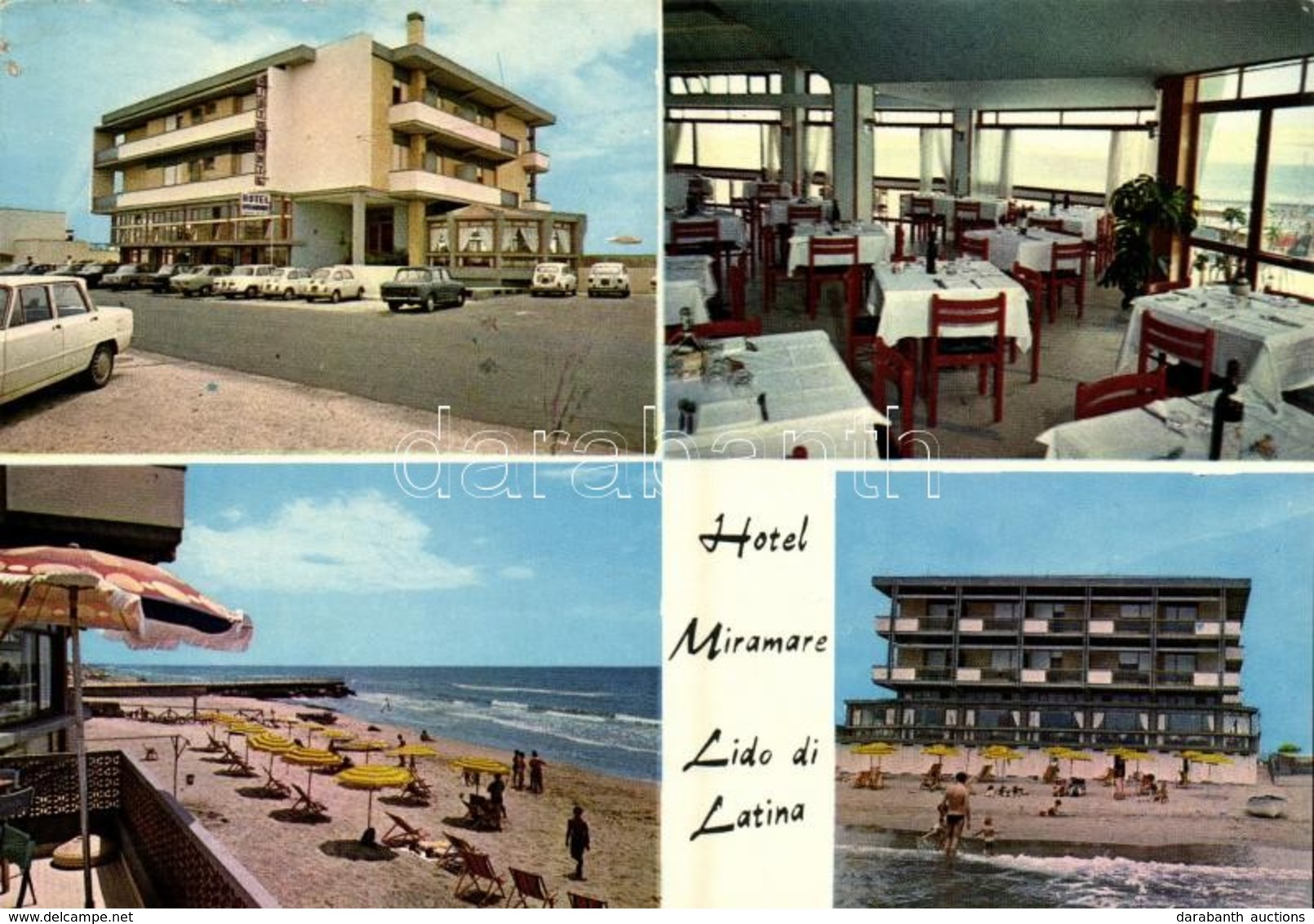 * T2 1973 Lido Di Latina, Hotel Miramare, Advertisement (14,6 Cm X 10,3 Cm) - Sonstige & Ohne Zuordnung
