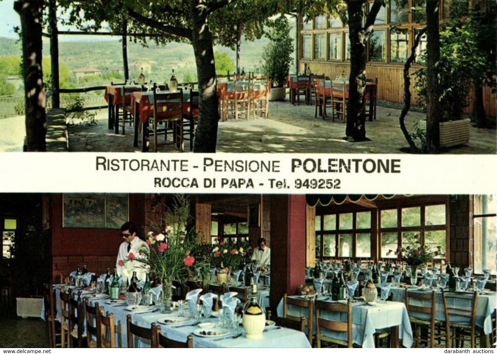 ** T1/T2 Rocca Di Papa, Ristorante-Pensione Polentone / Hotel And Restaurant, Advertisement (14,8 Cm X 10,3 Cm) - Autres & Non Classés