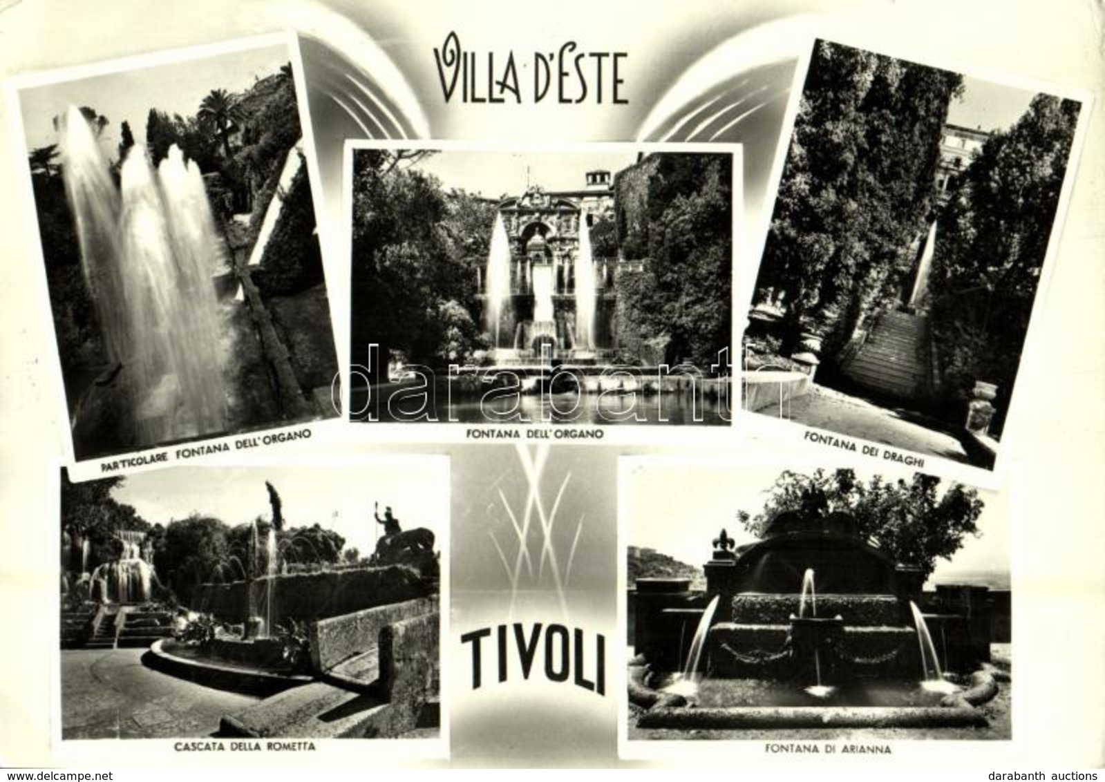 T2/T3 1961 Tivoli, Villa D'Este, Particolare Fontana Dell'Organo, Fontana Dell'Organo, Fontana Dei Draghi, Cascata Della - Sonstige & Ohne Zuordnung