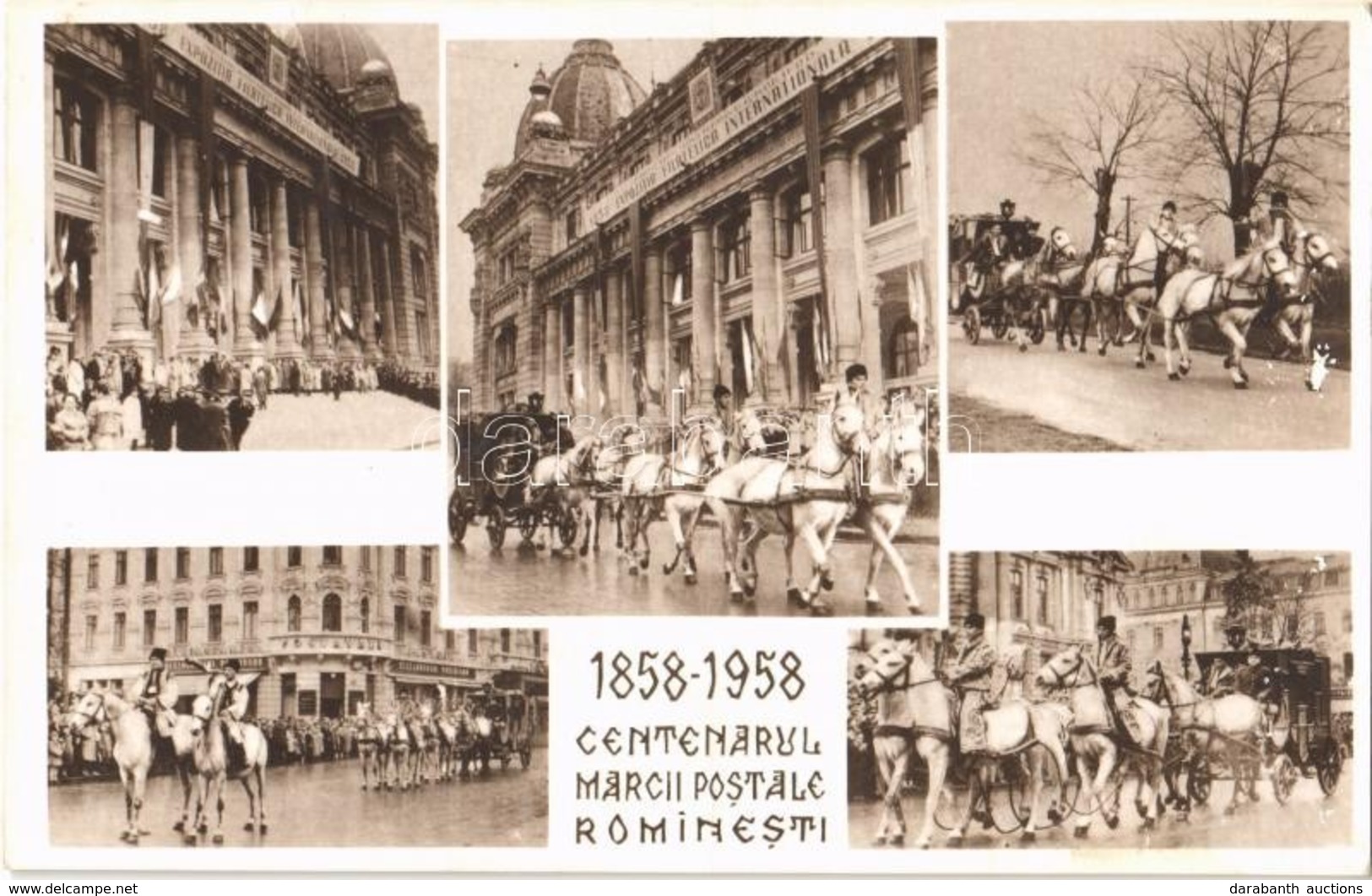 ** T1/T2 1858-1958 Bucharest, Bucuresti; Centenarul Marcii Postale Rominesti, Expozitia Filatelica Internationala / Cent - Autres & Non Classés