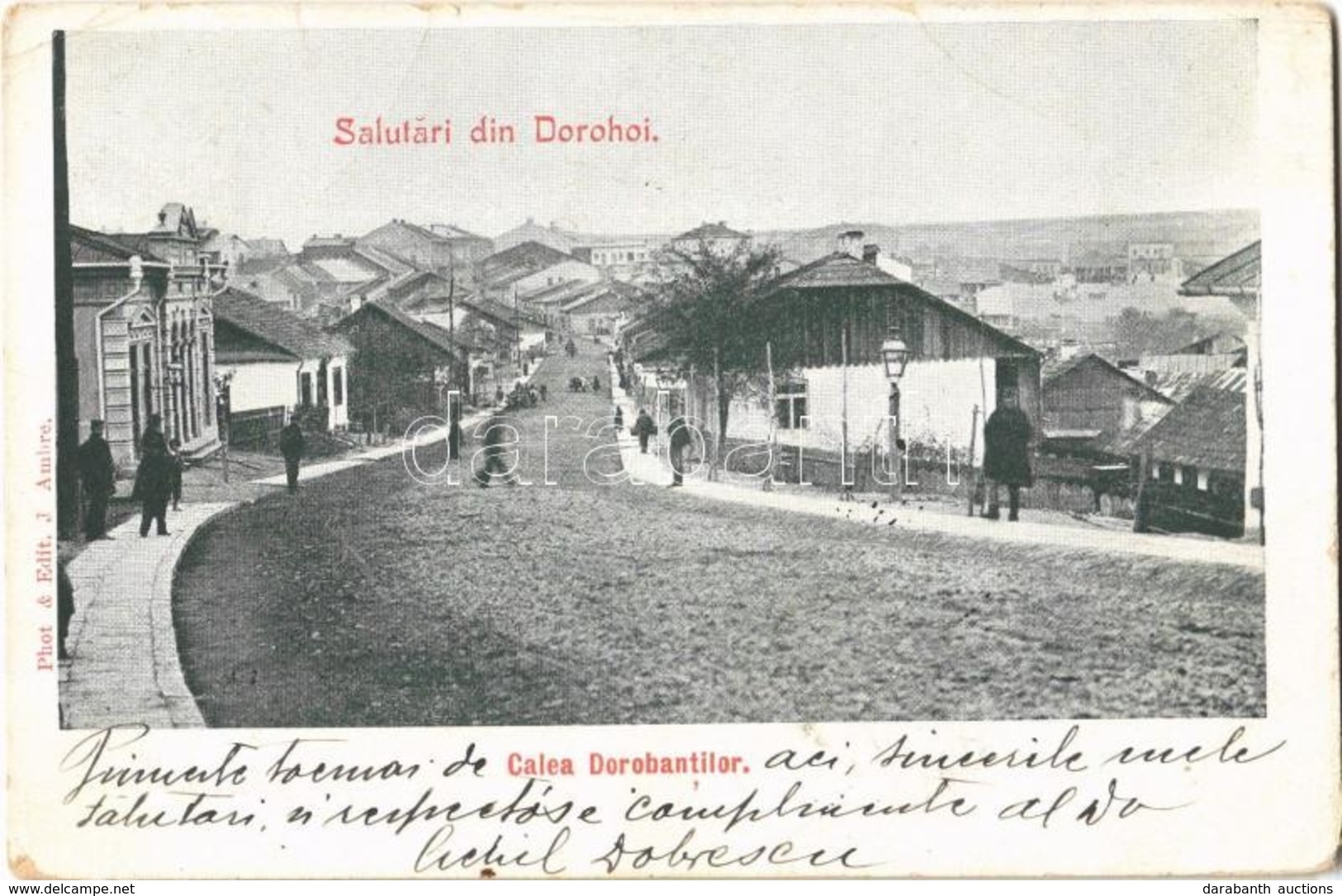 T3 1903 Dorohoi, Dorohoj; Calea Dorobantilor / Street View. Phot & Edit. J. Ambre (worn Corners) - Other & Unclassified