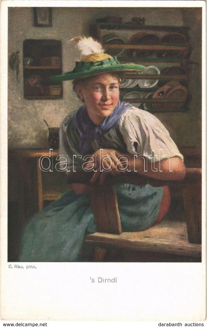 ** T1 's Dirndl / Woman In Traditional Costume, German Folklore, Purger & Co. No. 115. S: E. Rau - Ohne Zuordnung