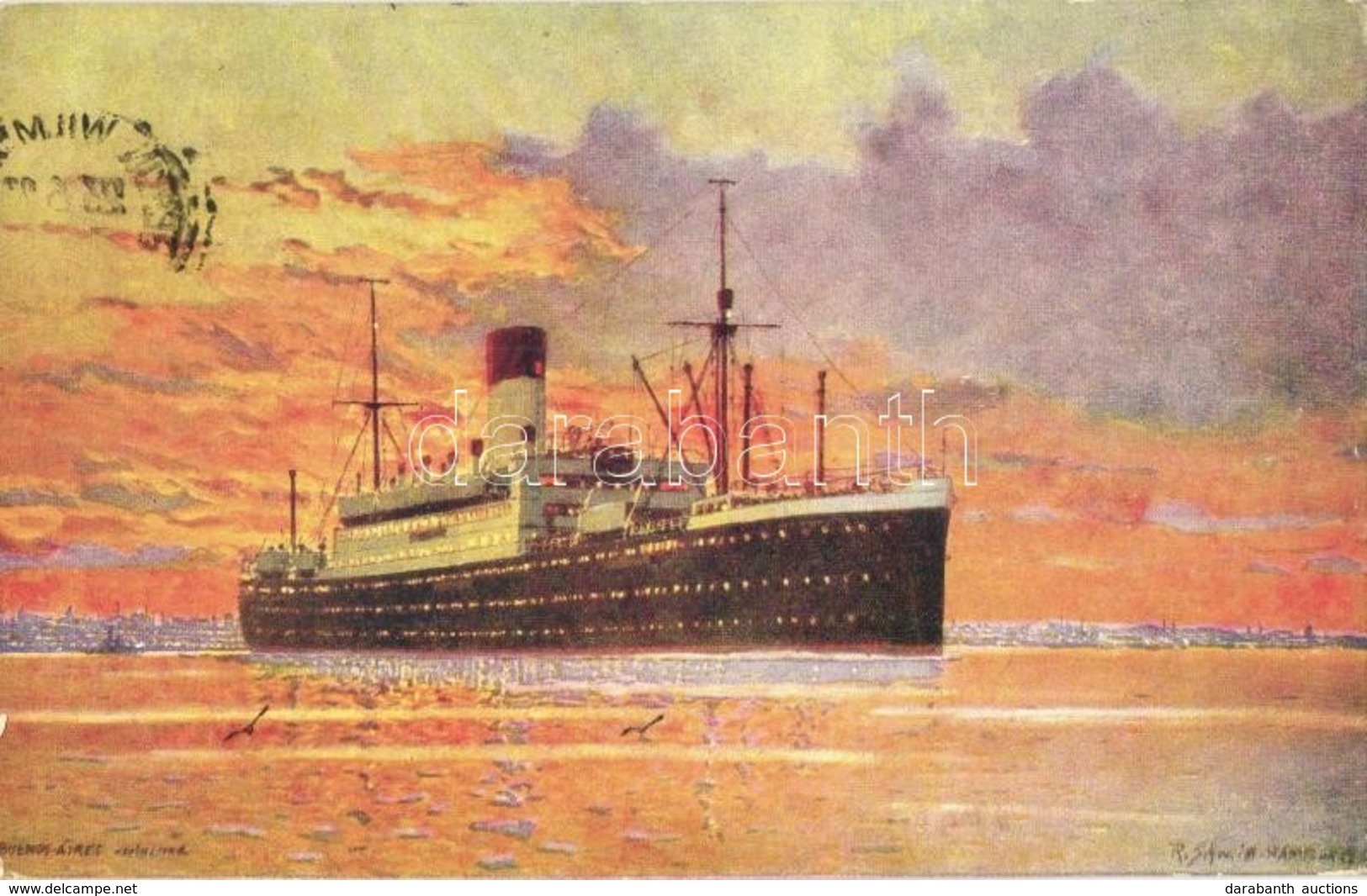 T2 Deutscher Handelsdampfer Vor Buenos Aires / German Commercial Steamer S: R. Schmitt - Unclassified