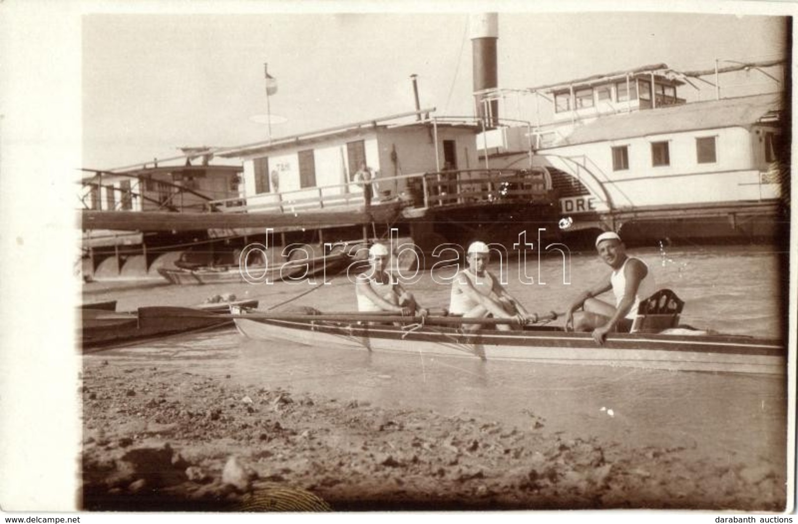 ** T2 Szentendre Gőzüzemű Oldalkerekes Személyhajó, Sport Evezősök / Hungarian Passenger Steamship With Rowers, Photo - Non Classés