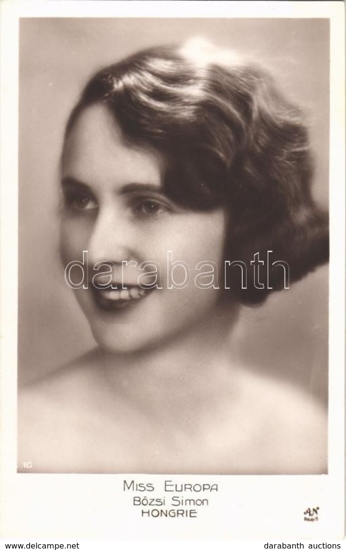 ** T1/T2 Simon Böske, Az Első Magyar Szépségkirálynő, Akit 1929-ben Miss Európává Is Választottak / Bözsi Simon, Miss Eu - Ohne Zuordnung