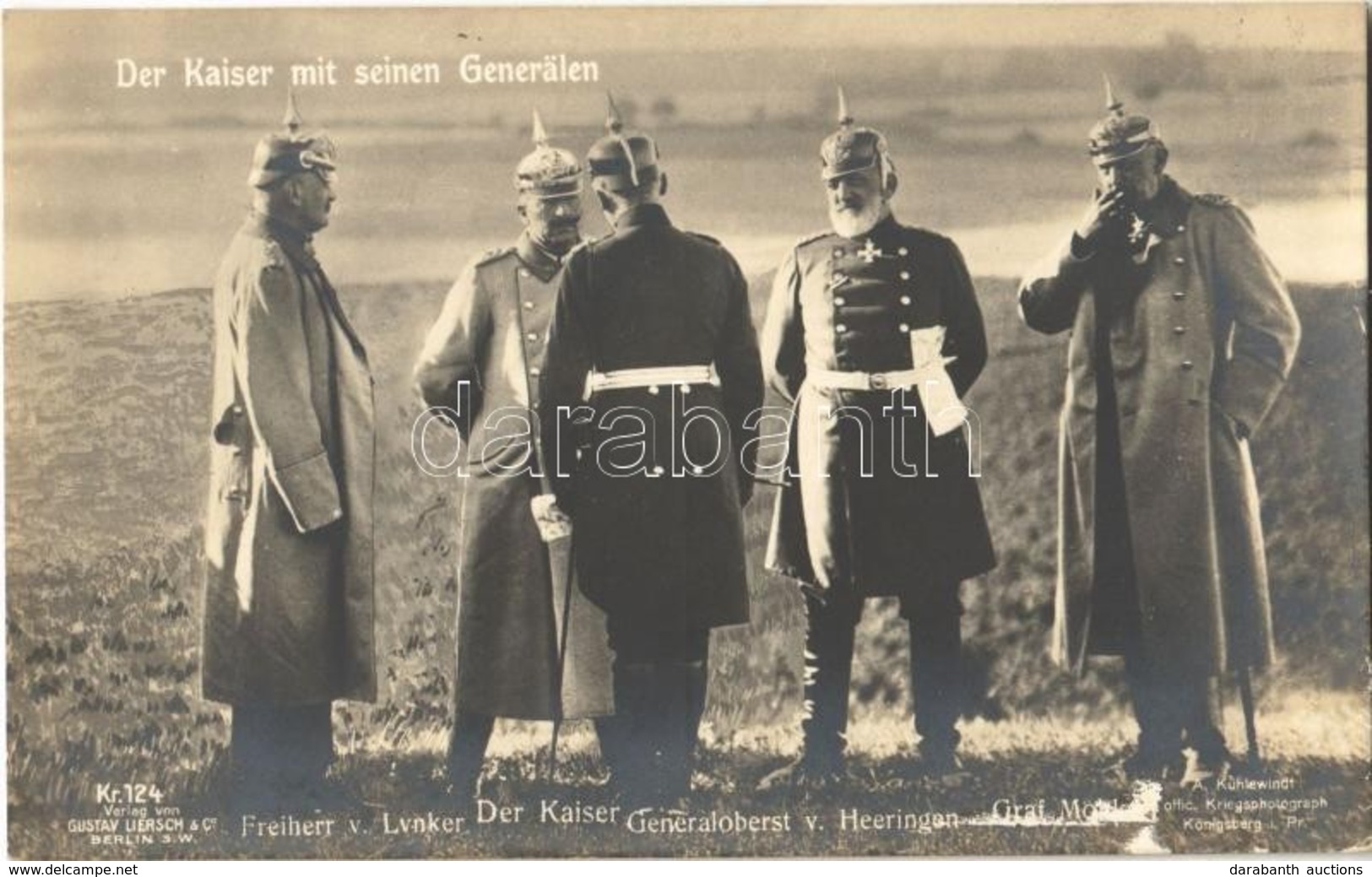 ** T1/T2 Der Kaiser Mit Seinen Generalen, Freiherr V. Lynker, Generaloberst V. Heeringen, Graf Moltke / WWI German Milit - Unclassified