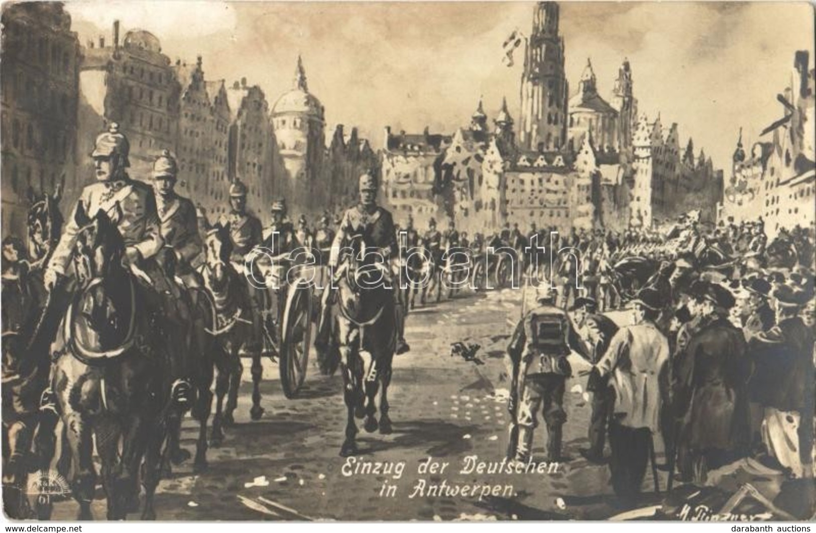 ** T2/T3 Einzug Der Deutschen In Antwerpen / WWI Military, Entry Of The German Troops Into Antwerp (EK) - Unclassified