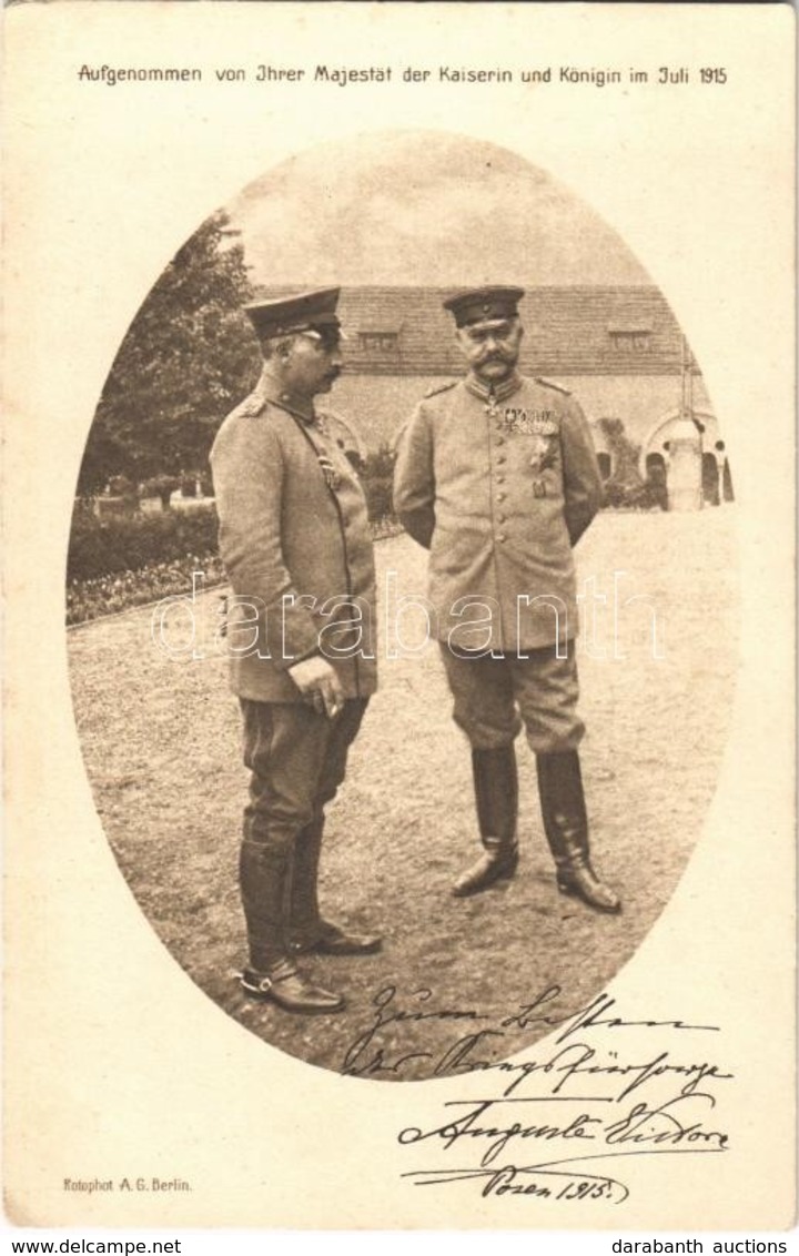 * T1/T2 Aufgenommen Von Ihrer Majestat Der Kaiserin Und Königin Im Juli 1915 / WWI German Military Officers, Paul Von Hi - Ohne Zuordnung