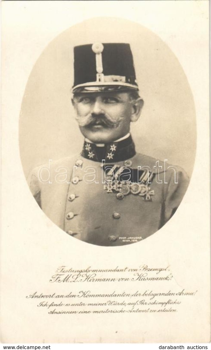 ** T1/T2 Festungskommandant Von Przemysl F. M. L. Hermann Von Kusmanek / Hermann Kusmanek Von Burgneustädten, K.u.K. Mil - Non Classés