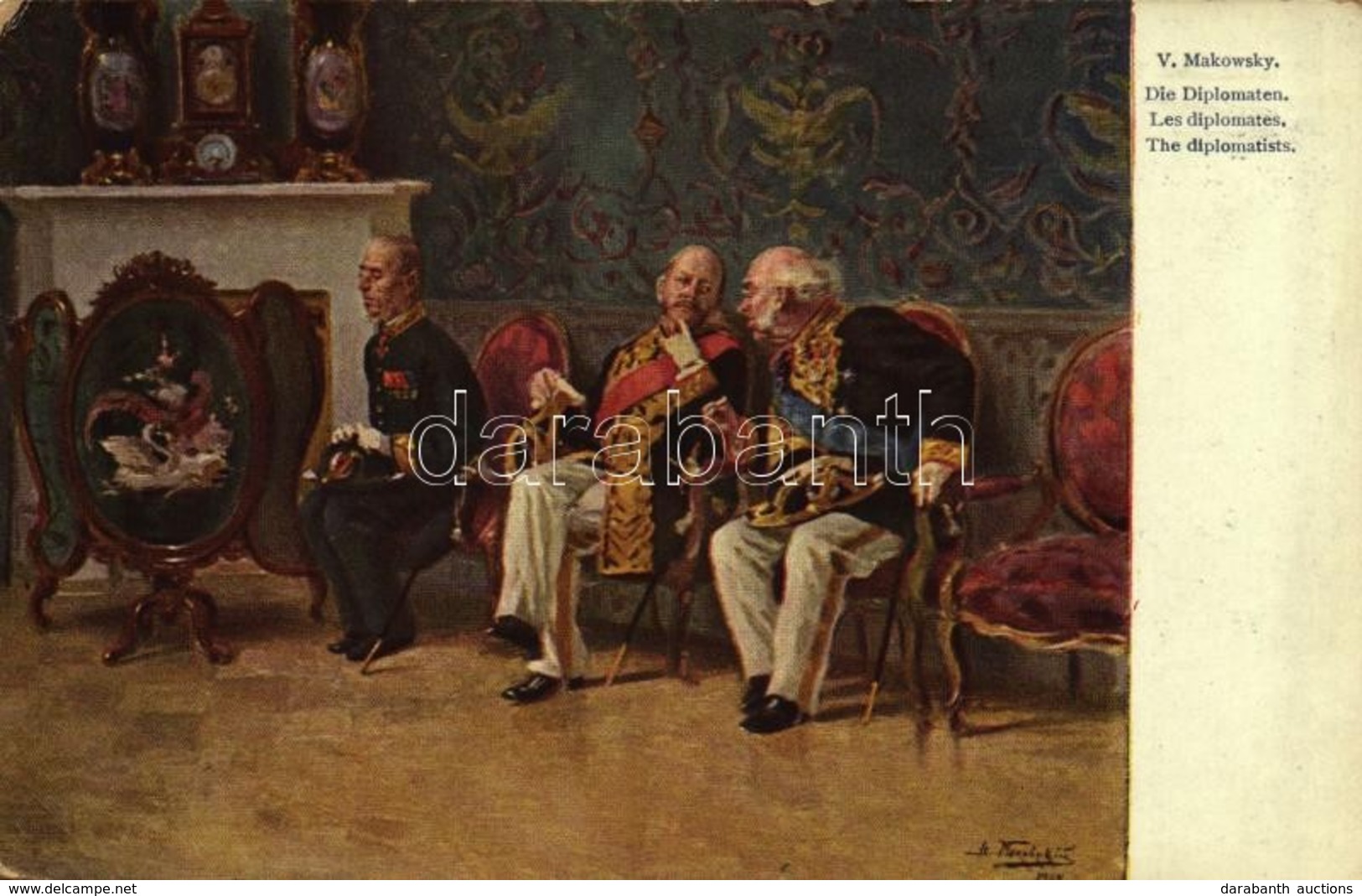 ** T2/T3 Die Diplomaten / The Diplomatists, Moderne Russische Meister, R. M. No. 121. S: V. Makovsky (EK) - Non Classés